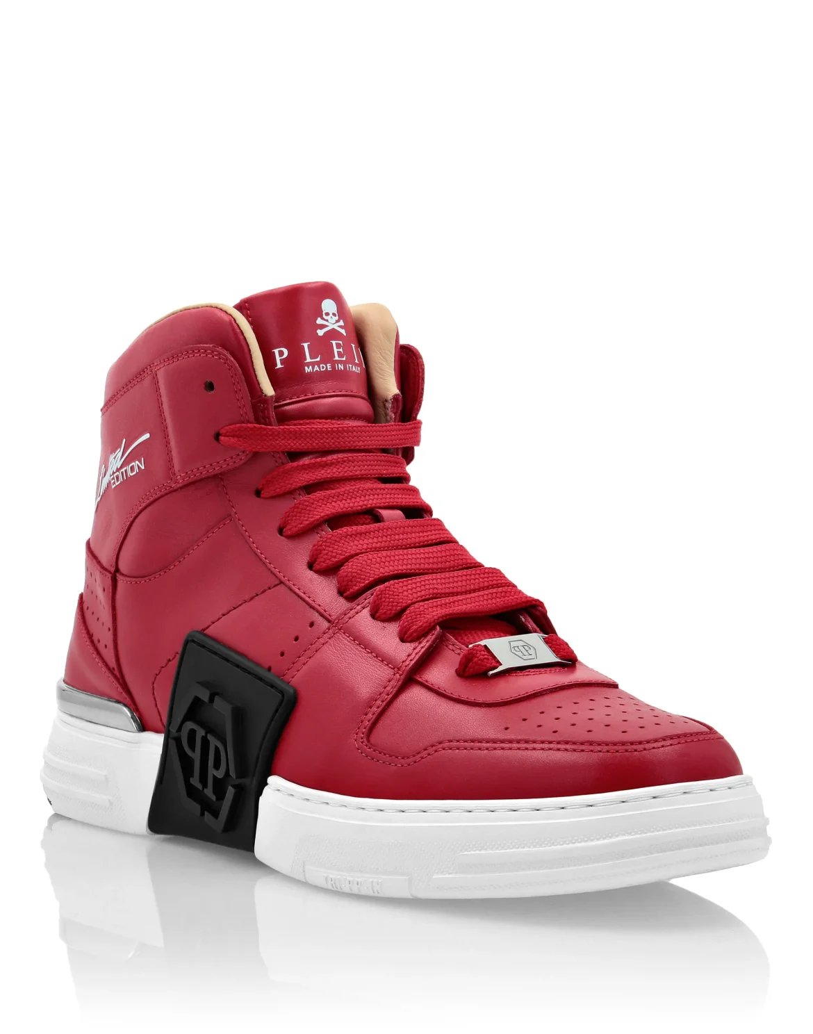 HI-TOP SNEAKERS NOTORIOUS KICK$ LEATHER HEXAGON, цвет: Красный