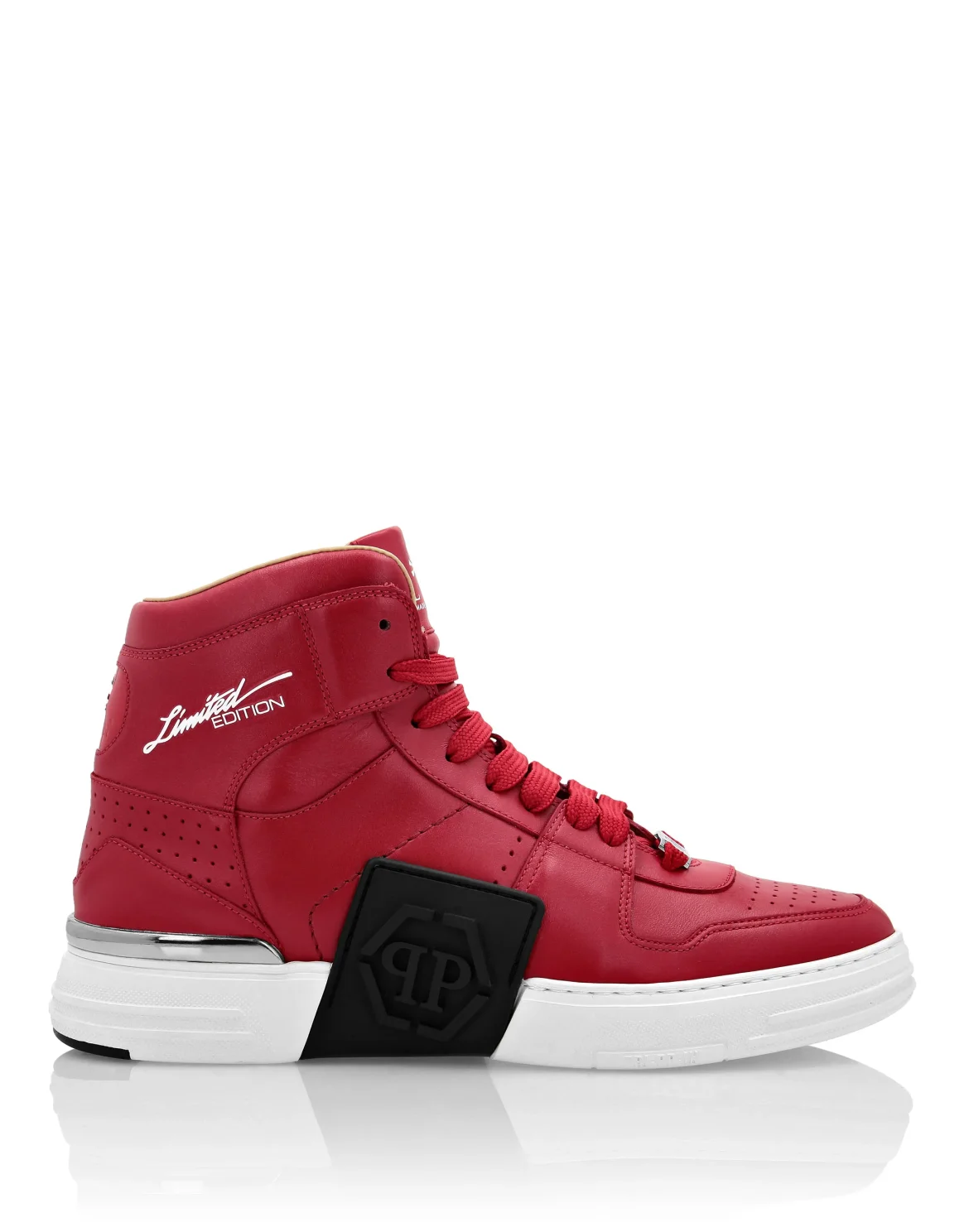 HI-TOP SNEAKERS NOTORIOUS KICK$ LEATHER HEXAGON, цвет: Красный