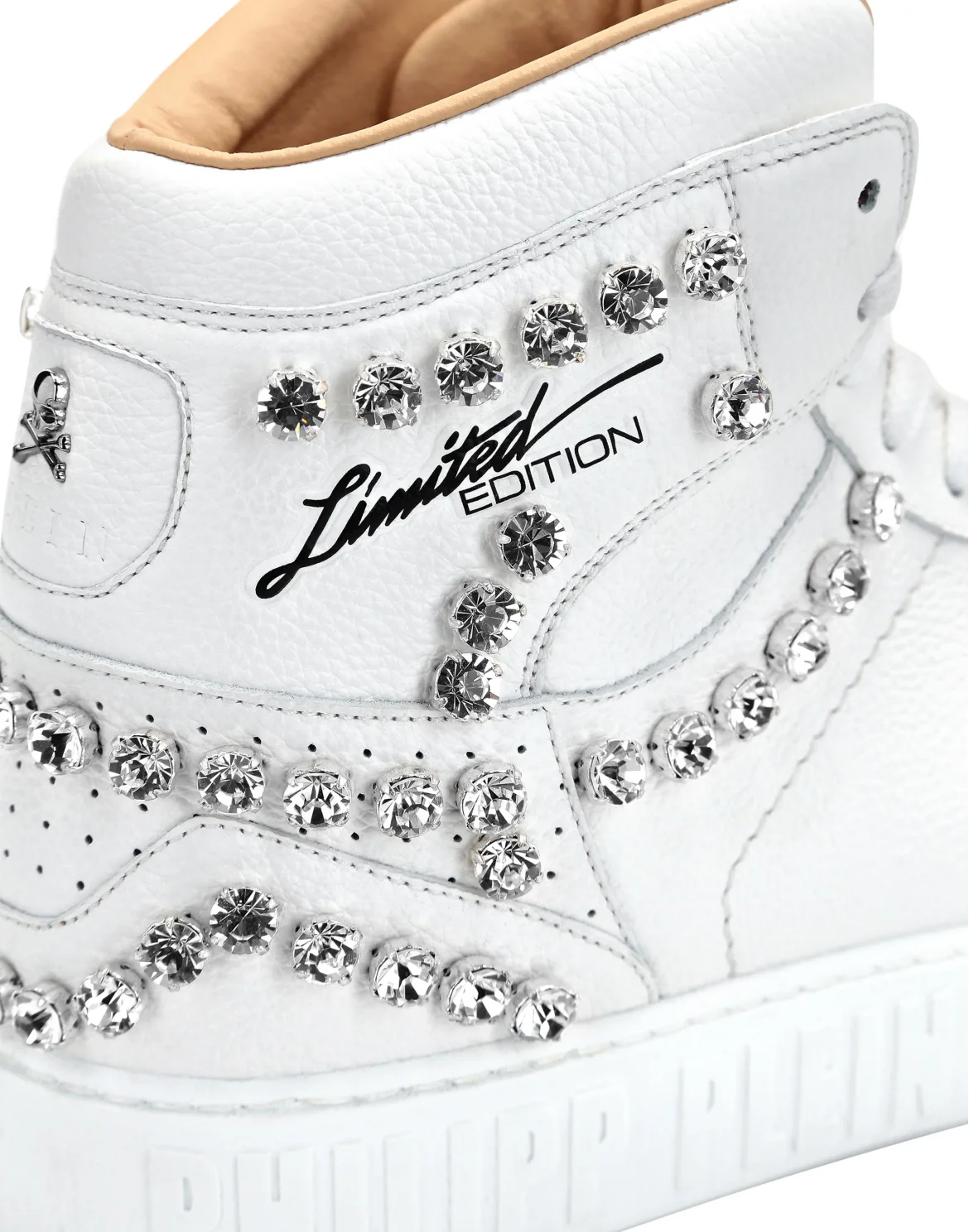 Leather Hi-Top Sneakers Crystal, цвет: Белый