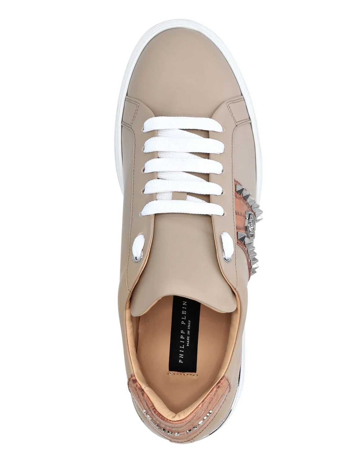 Leather Lo-Top Sneakers Signature, цвет: Бежевый