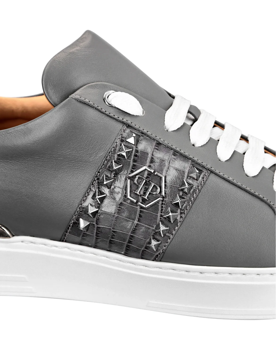 Leather Lo-Top Sneakers Signature, цвет: Серый