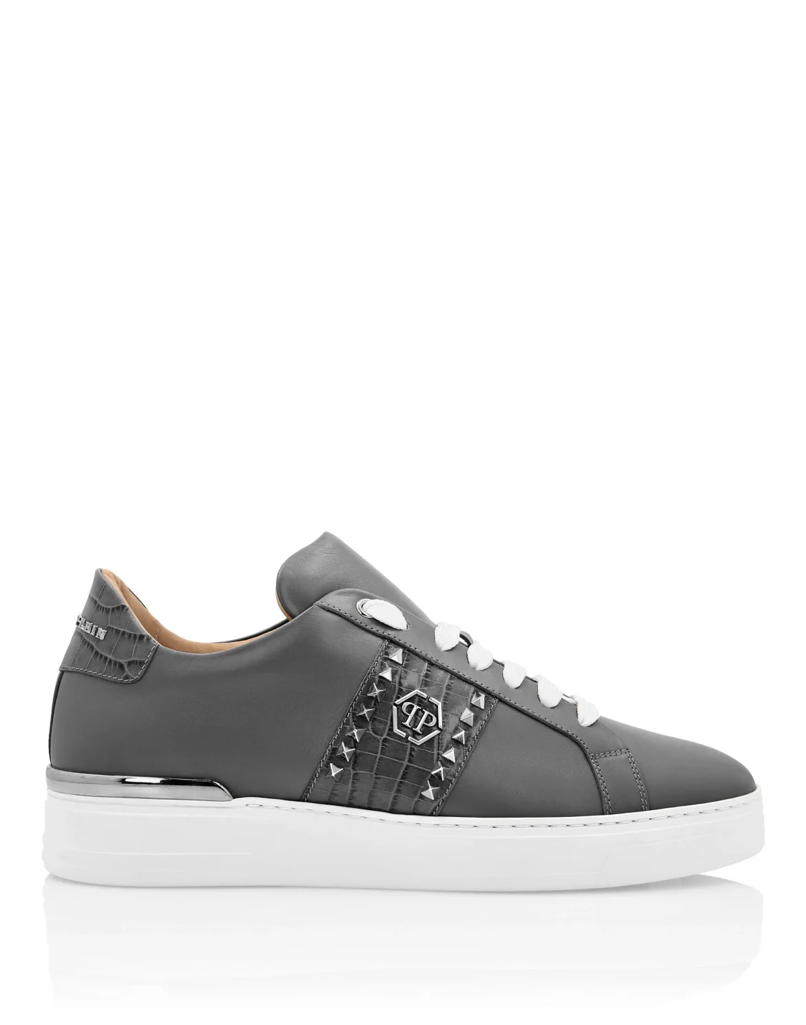Leather Lo-Top Sneakers Signature, цвет: Серый