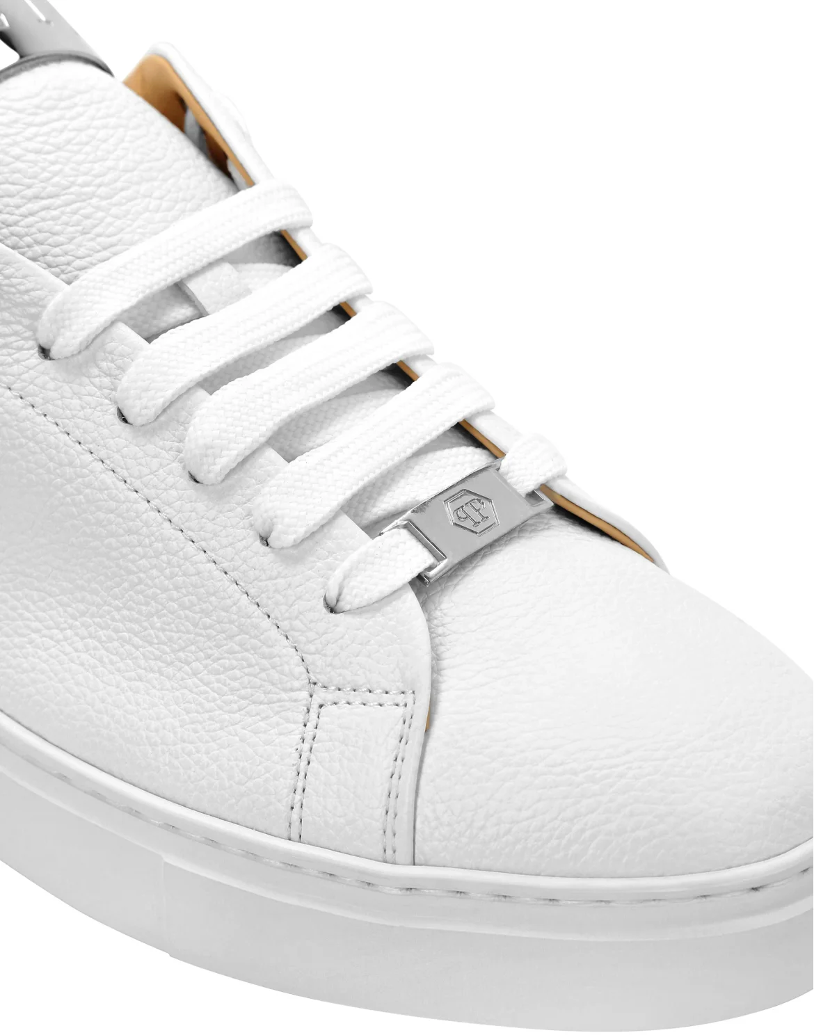 LO-TOP SNEAKERS SILVER $URFER LEATHER, цвет: Белый