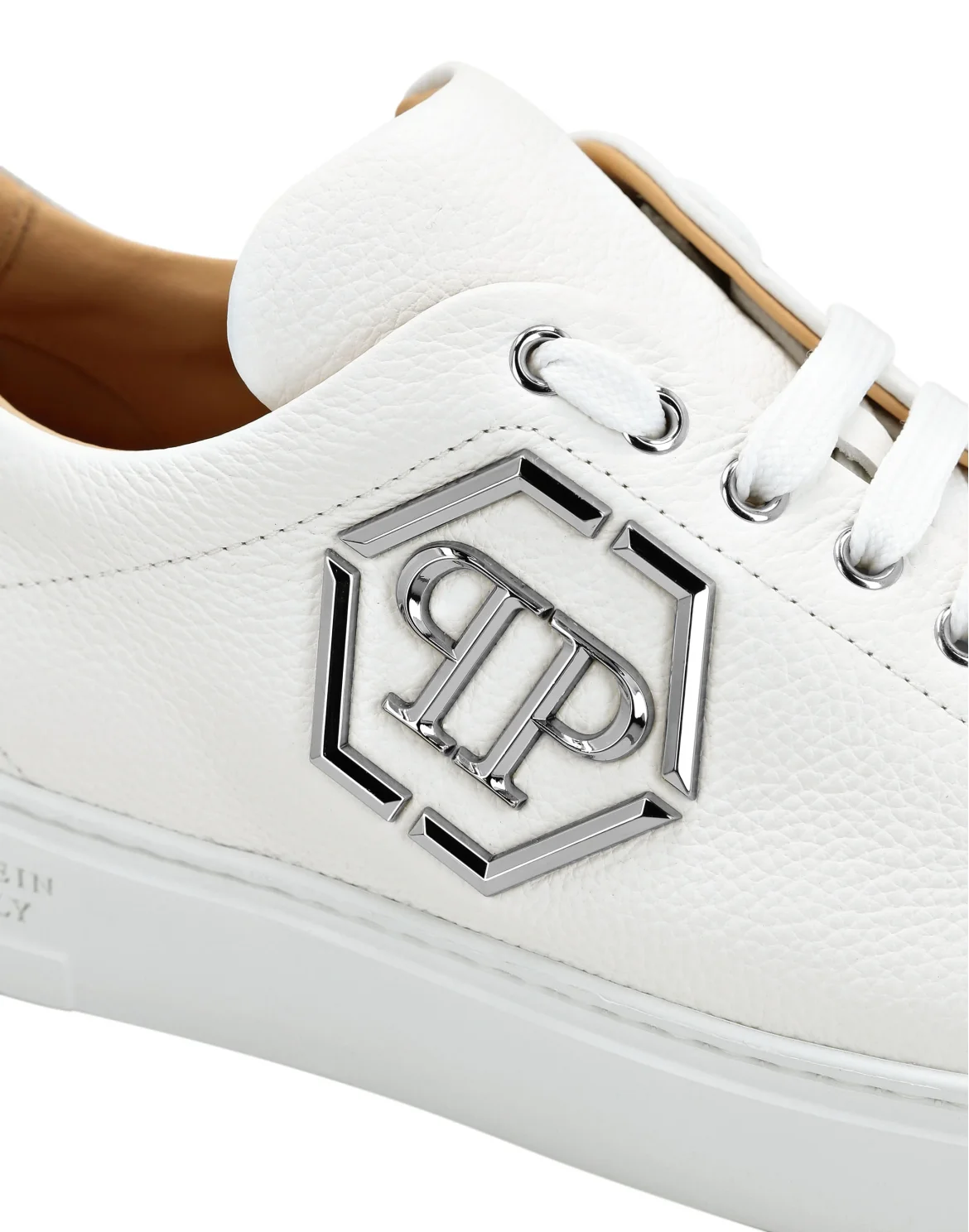 Leather Lo-Top Sneakers Hexagon, цвет: Белый