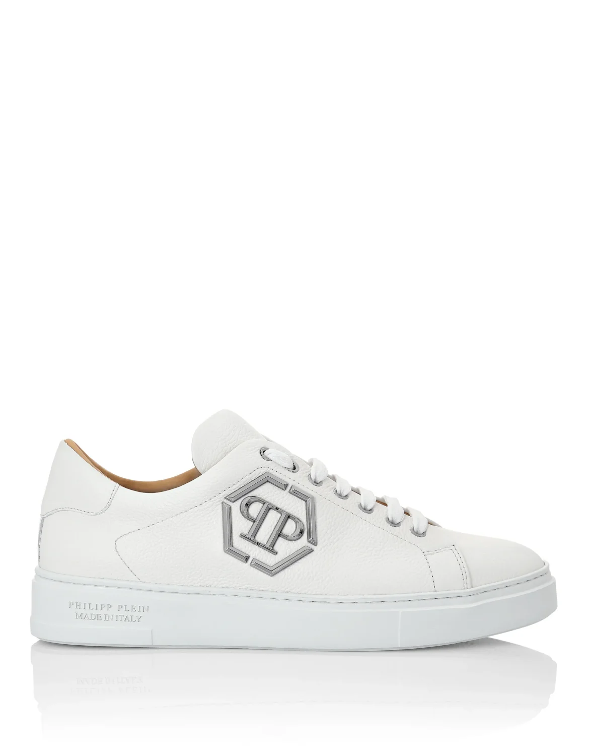 Leather Lo-Top Sneakers Hexagon, цвет: Белый