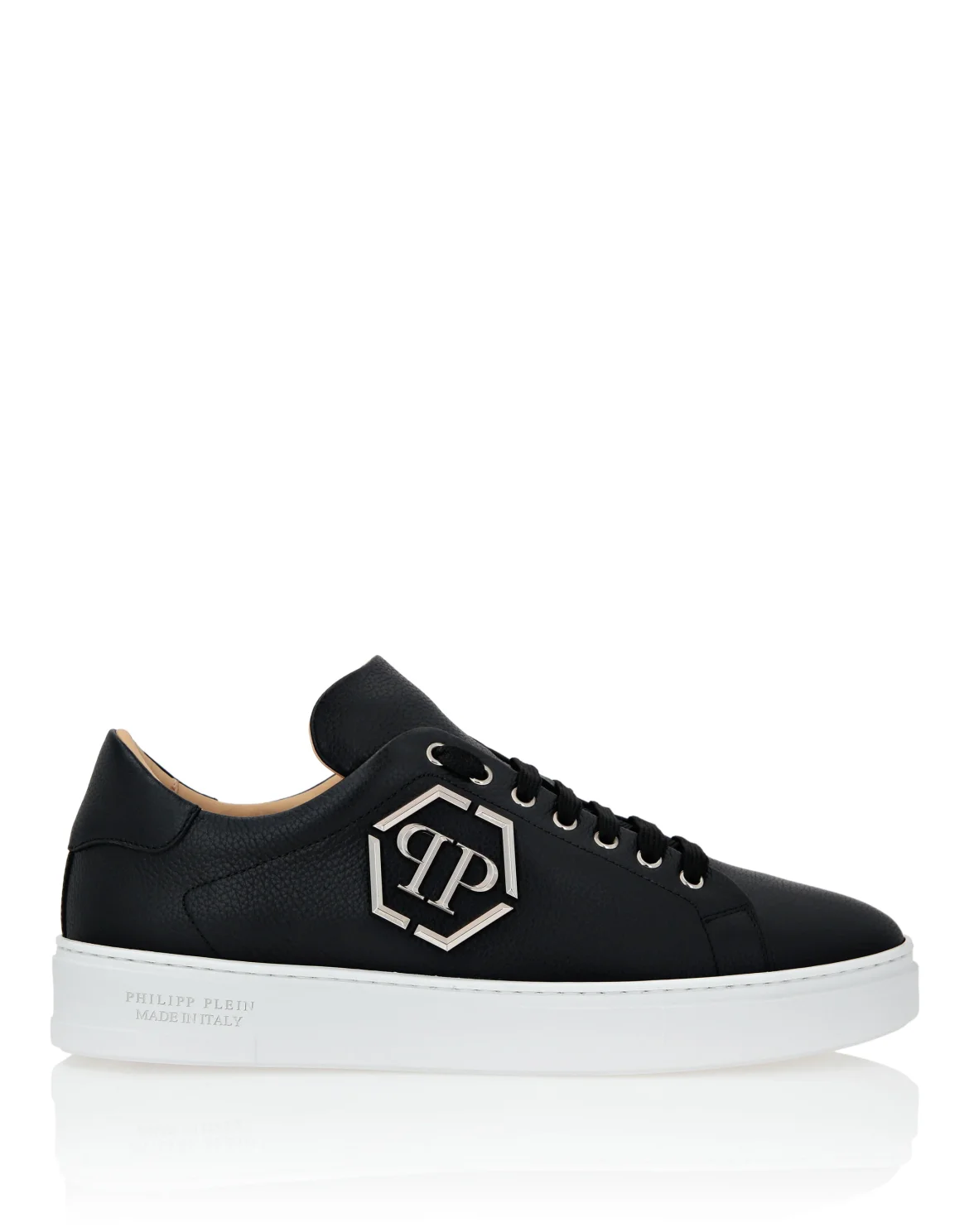 Leather Lo-Top Sneakers Hexagon, цвет: Черный