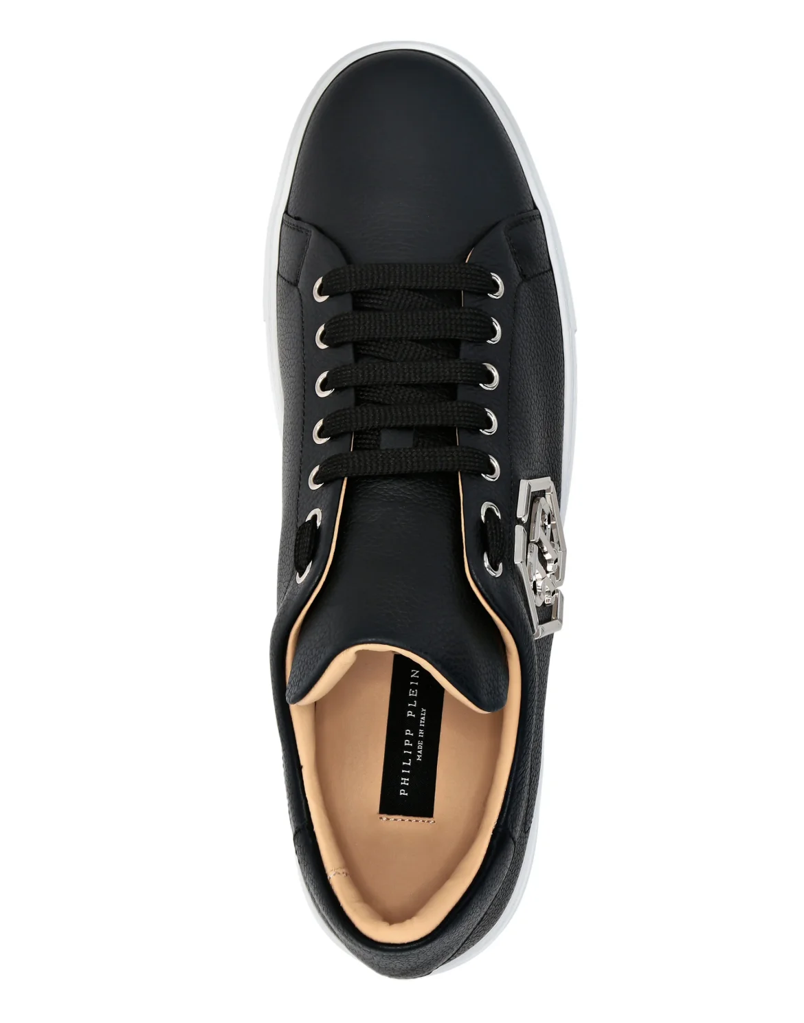 Leather Lo-Top Sneakers Hexagon, цвет: Черный