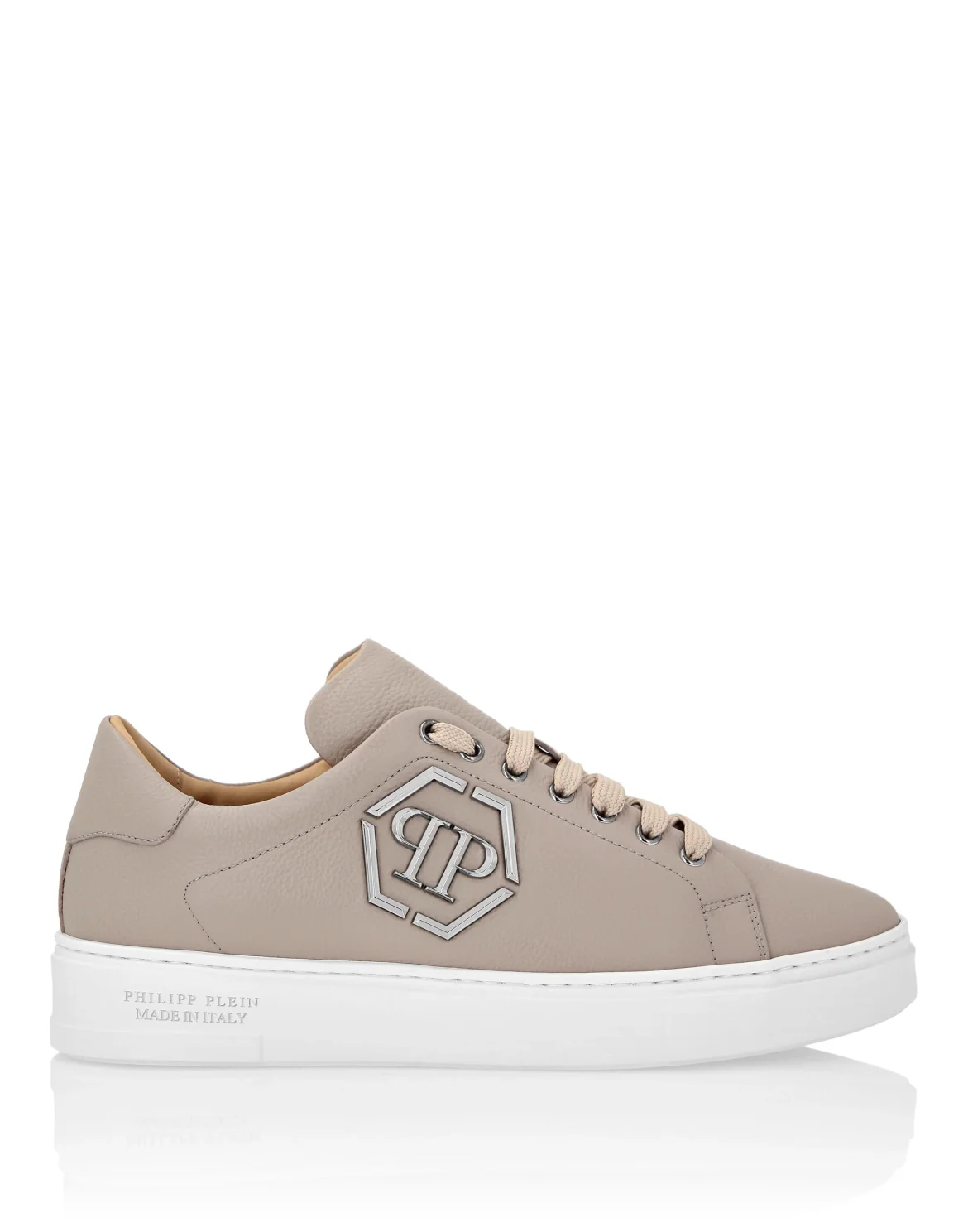 Leather Lo-Top Sneakers Hexagon, цвет: Бежевый