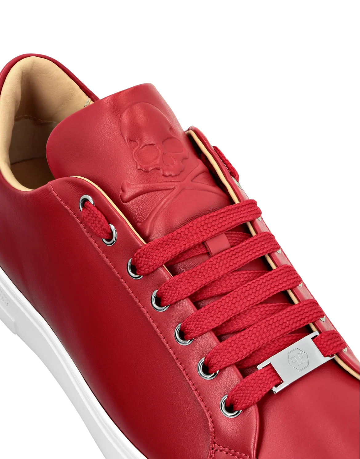 Leather Lo-Top Sneakers Philipp Plein TM, цвет: Красный
