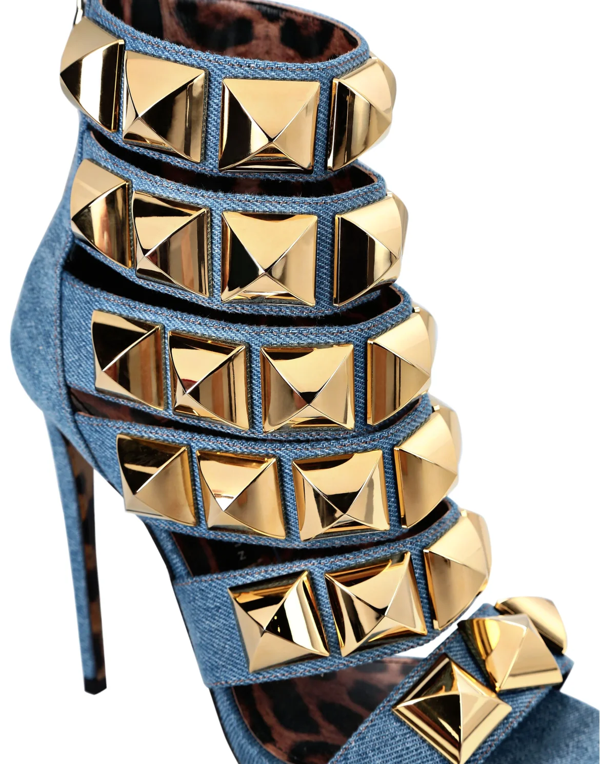 Denim Sandals High Heels Studs, цвет: Синий