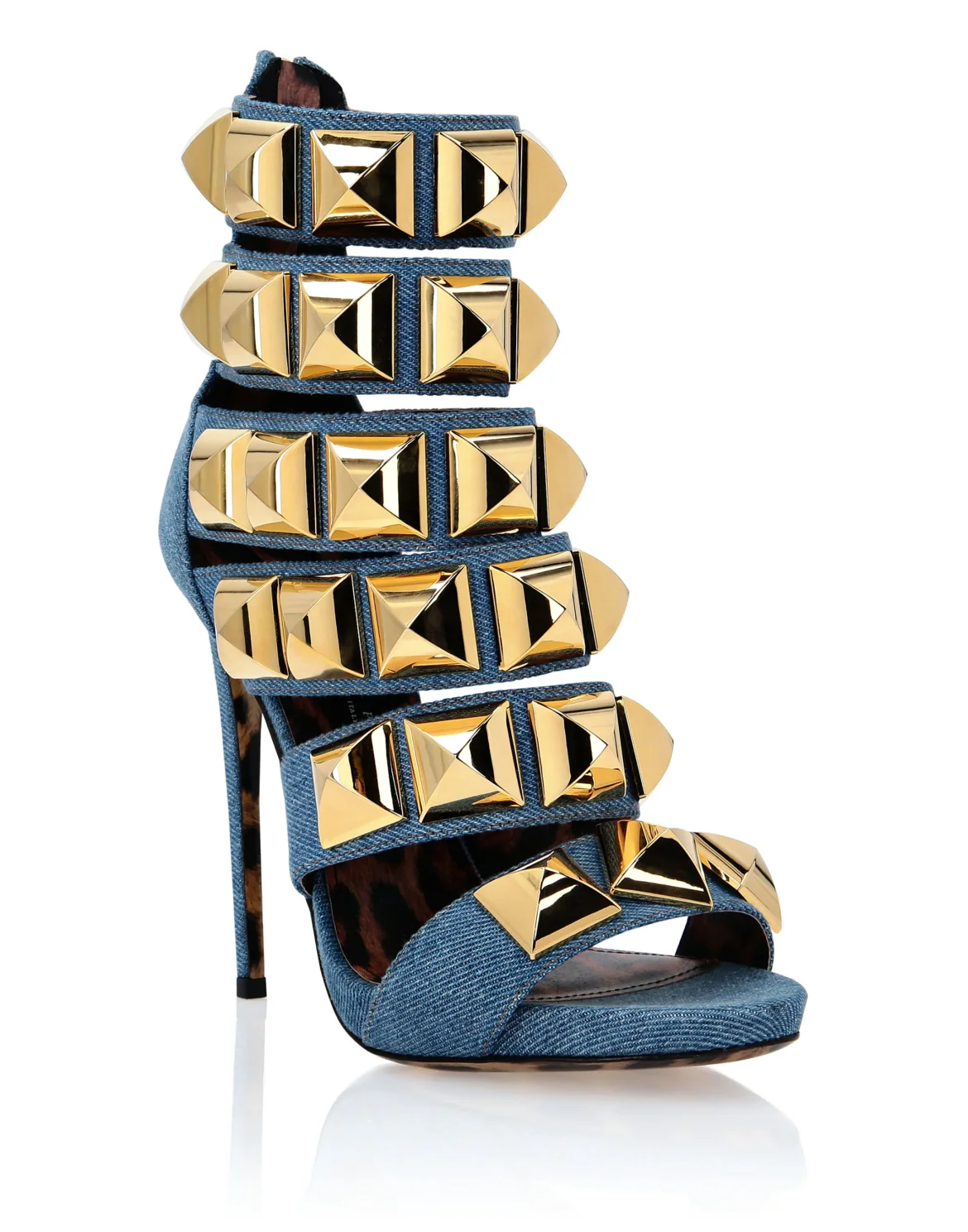 Denim Sandals High Heels Studs, цвет: Синий