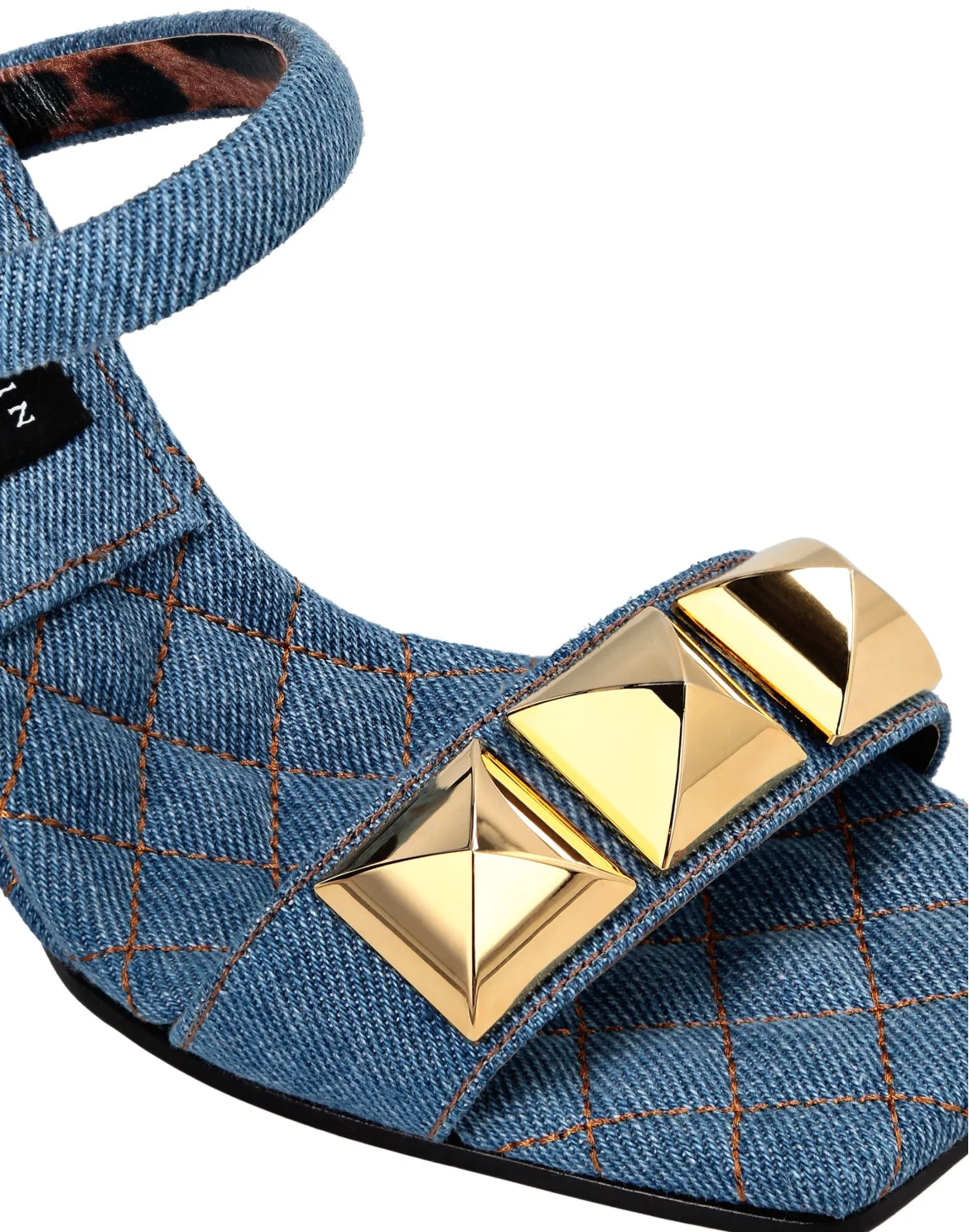 Denim Sandals Wedge Studs, цвет: Синий
