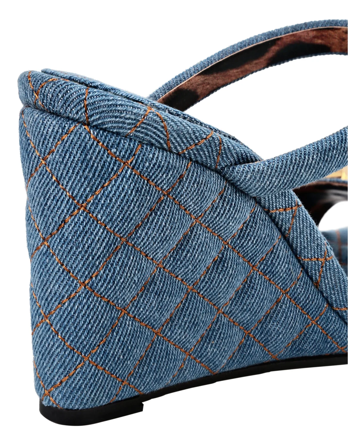 Denim Sandals Wedge Studs, цвет: Синий