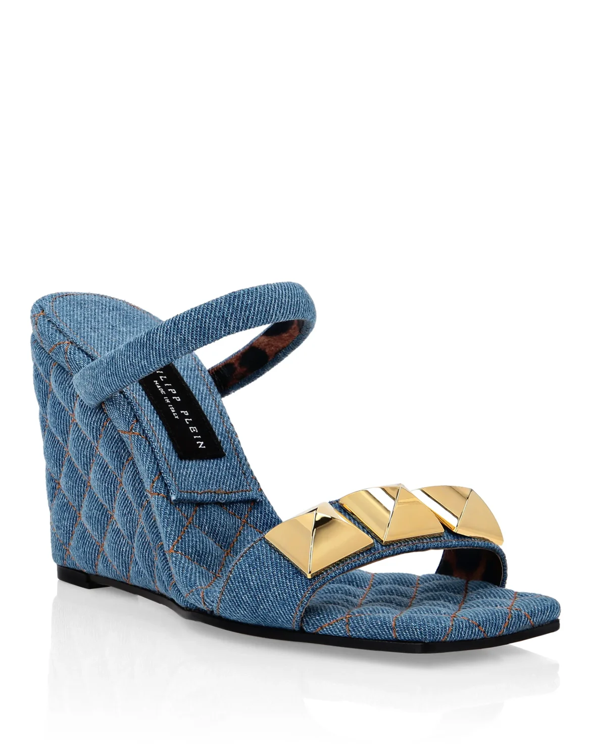 Denim Sandals Wedge Studs, цвет: Синий