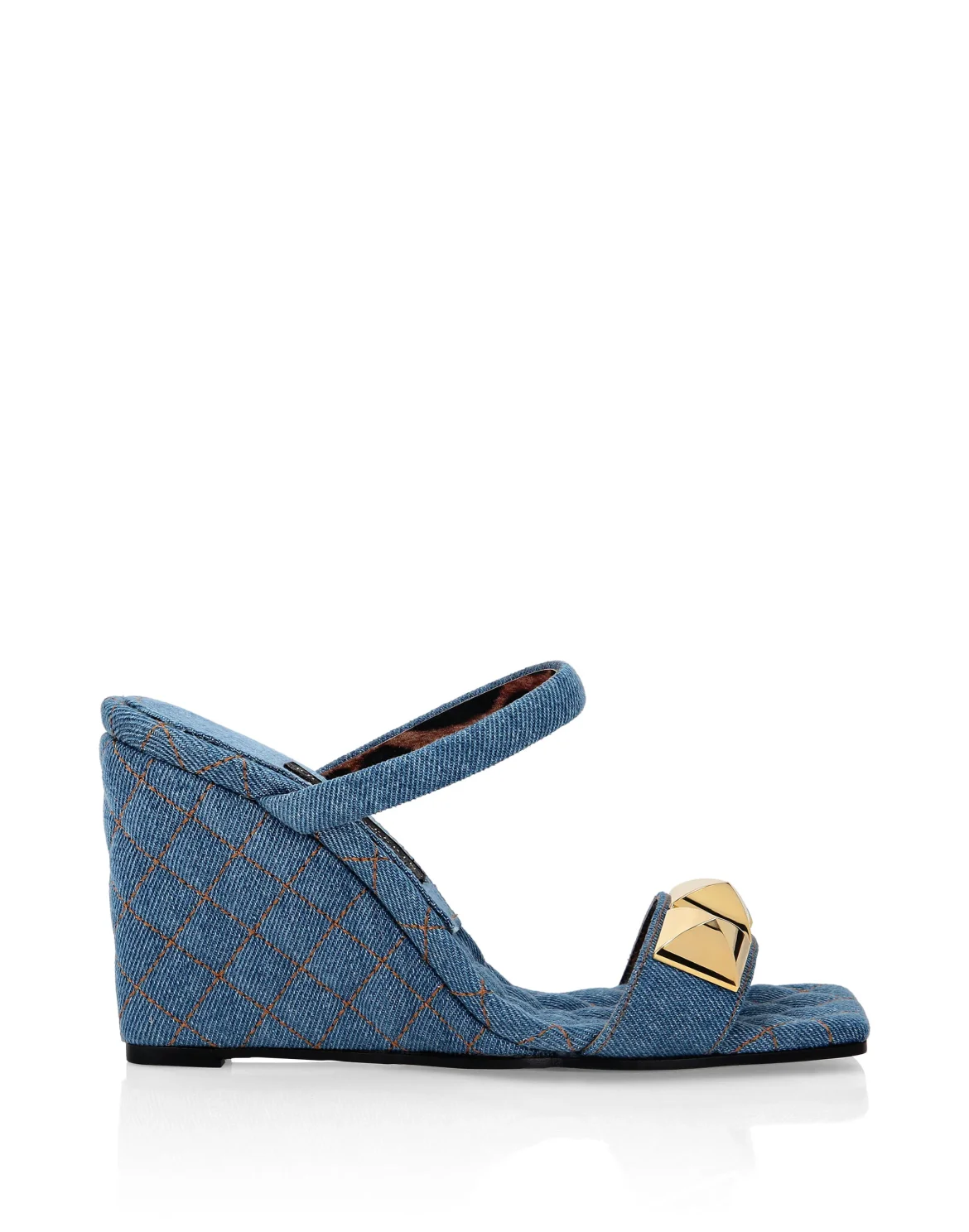 Denim Sandals Wedge Studs, цвет: Синий