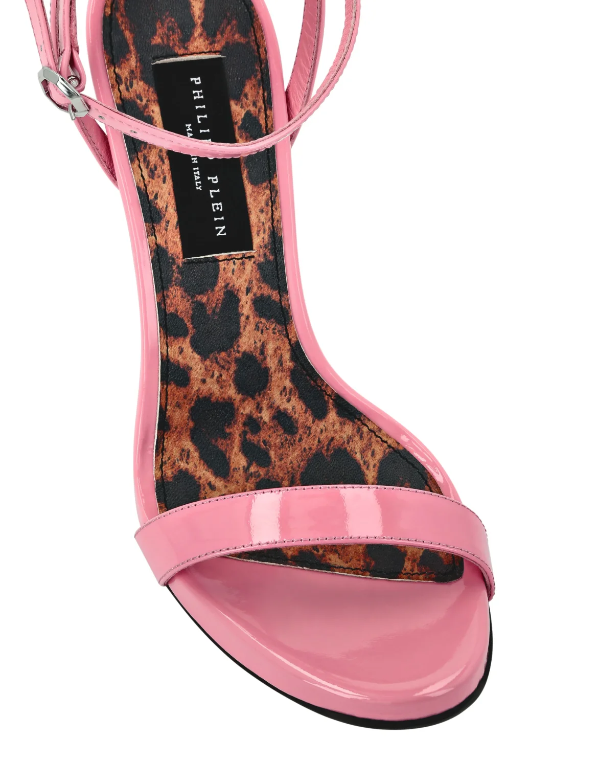 Patent Leather Sandals High Heels Leopard, цвет: Розовый