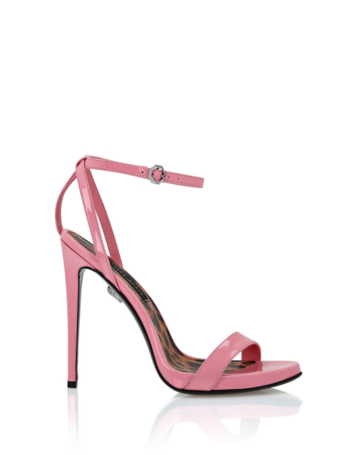 Patent Leather Sandals High Heels Leopard, цвет: Розовый