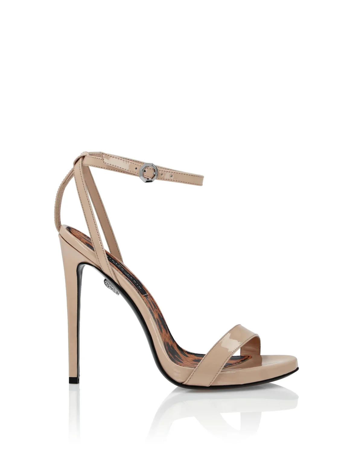 Patent Leather Sandals High Heels Leopard, цвет: Розовый