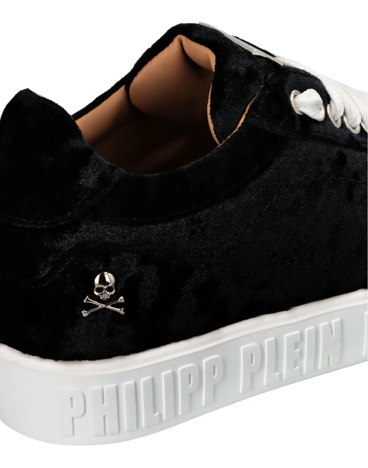 Velvet Lo-Top Sneakers Plein Hurricane, цвет: Черный
