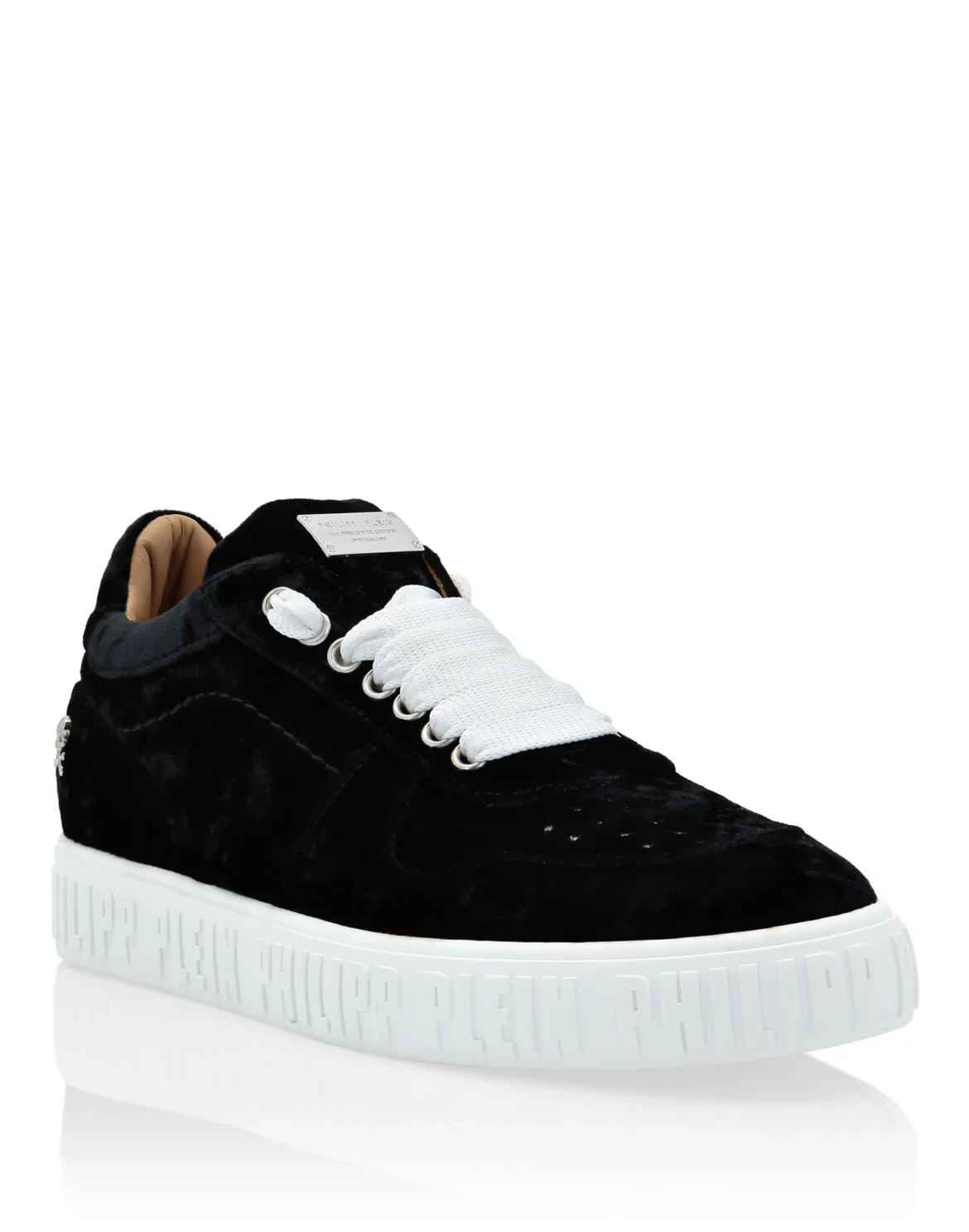 Velvet Lo-Top Sneakers Plein Hurricane, цвет: Черный