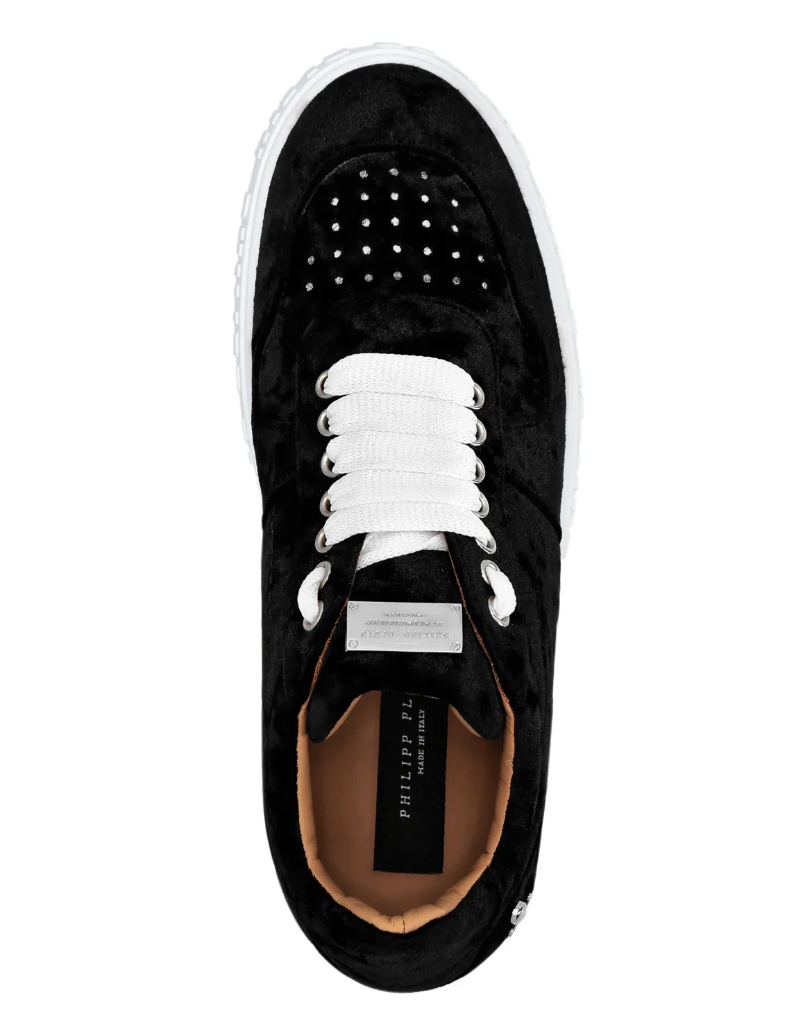 Velvet Lo-Top Sneakers Plein Hurricane, цвет: Черный