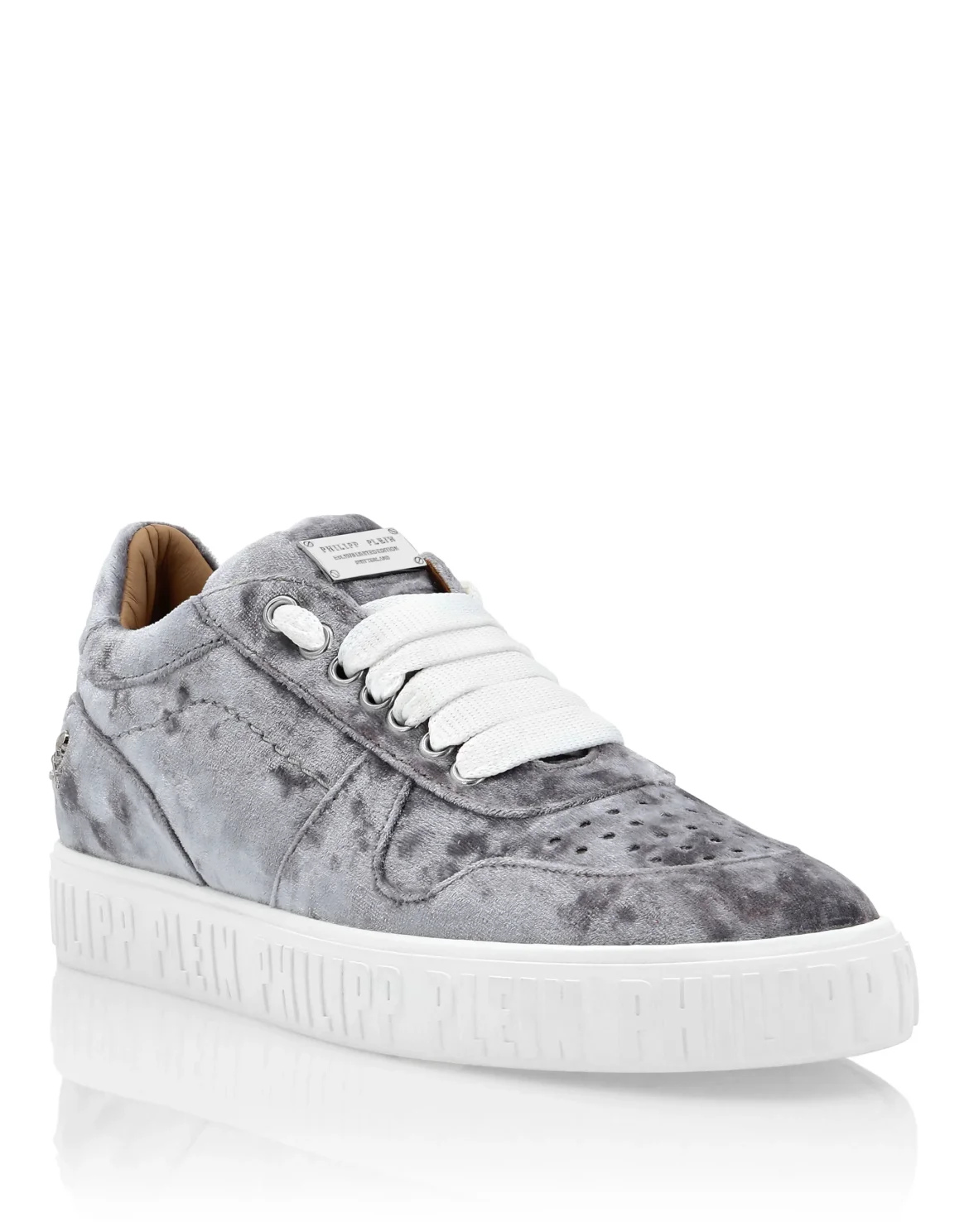 Velvet Lo-Top Sneakers Plein Hurricane, цвет: Серый