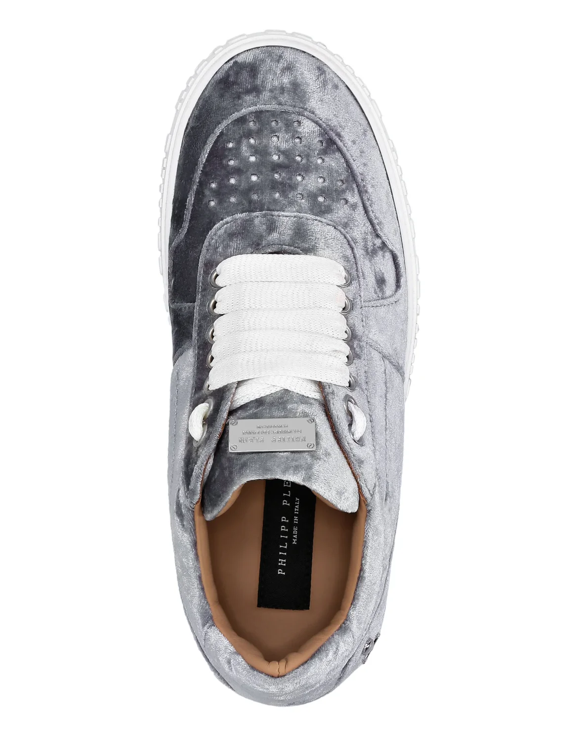 Velvet Lo-Top Sneakers Plein Hurricane, цвет: Серый