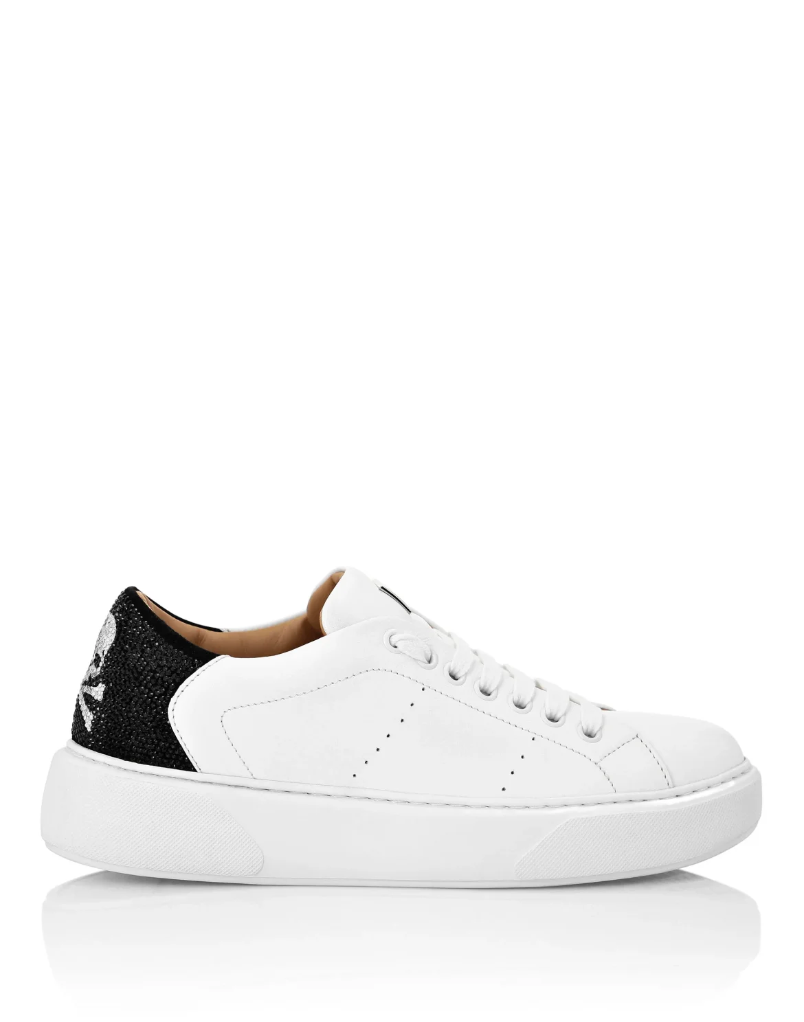 Leather Lo-Top Sneakers Skull, цвет: Белый