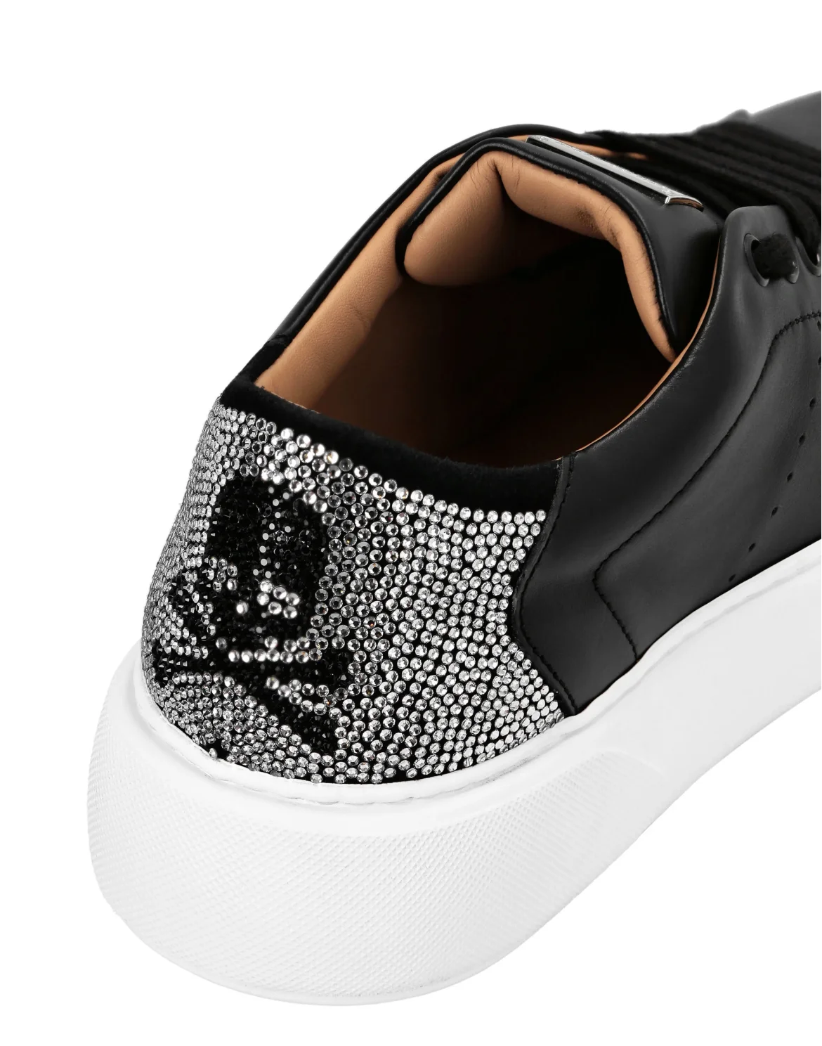 Leather Lo-Top Sneakers Skull, цвет: Черный