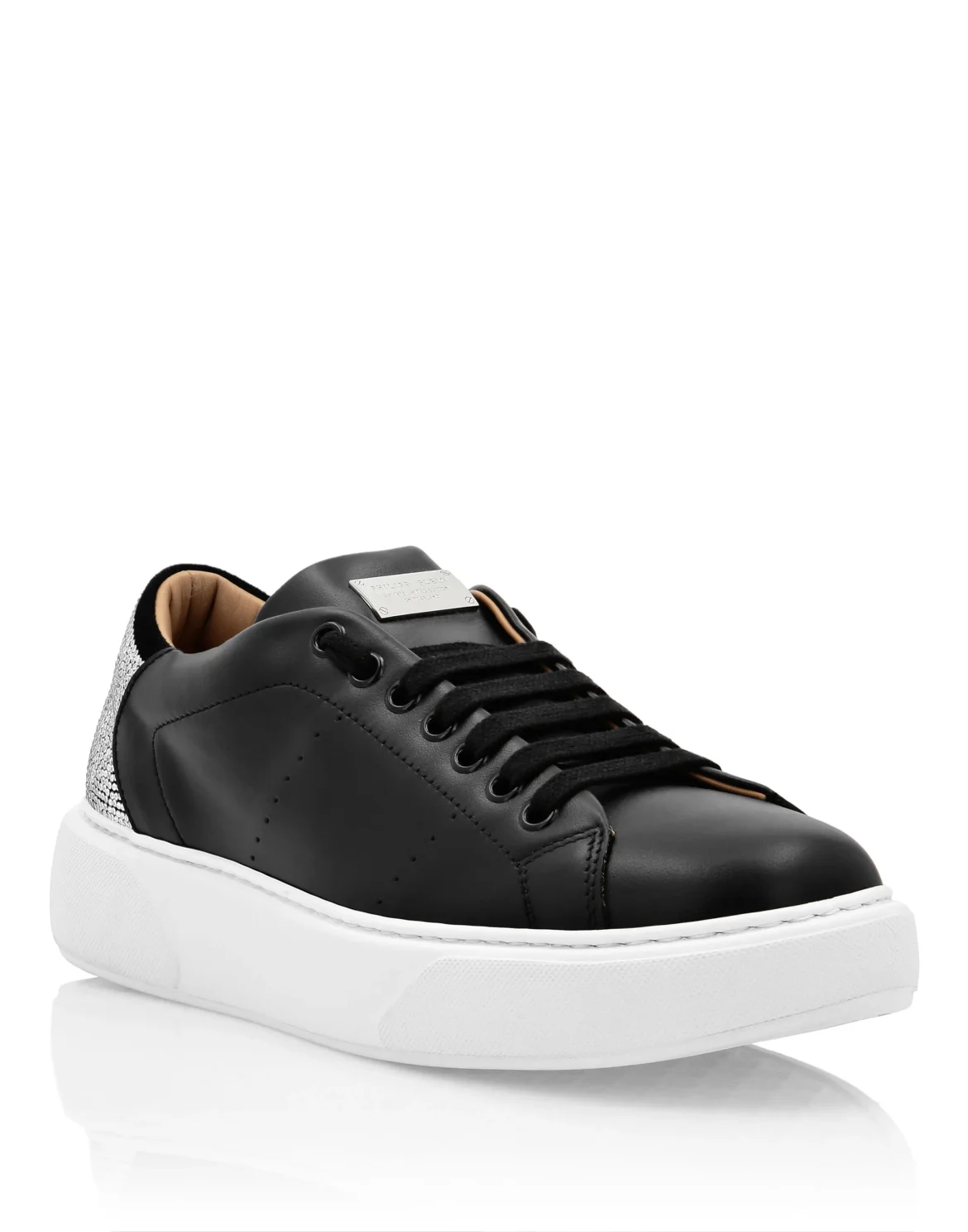 Leather Lo-Top Sneakers Skull, цвет: Черный
