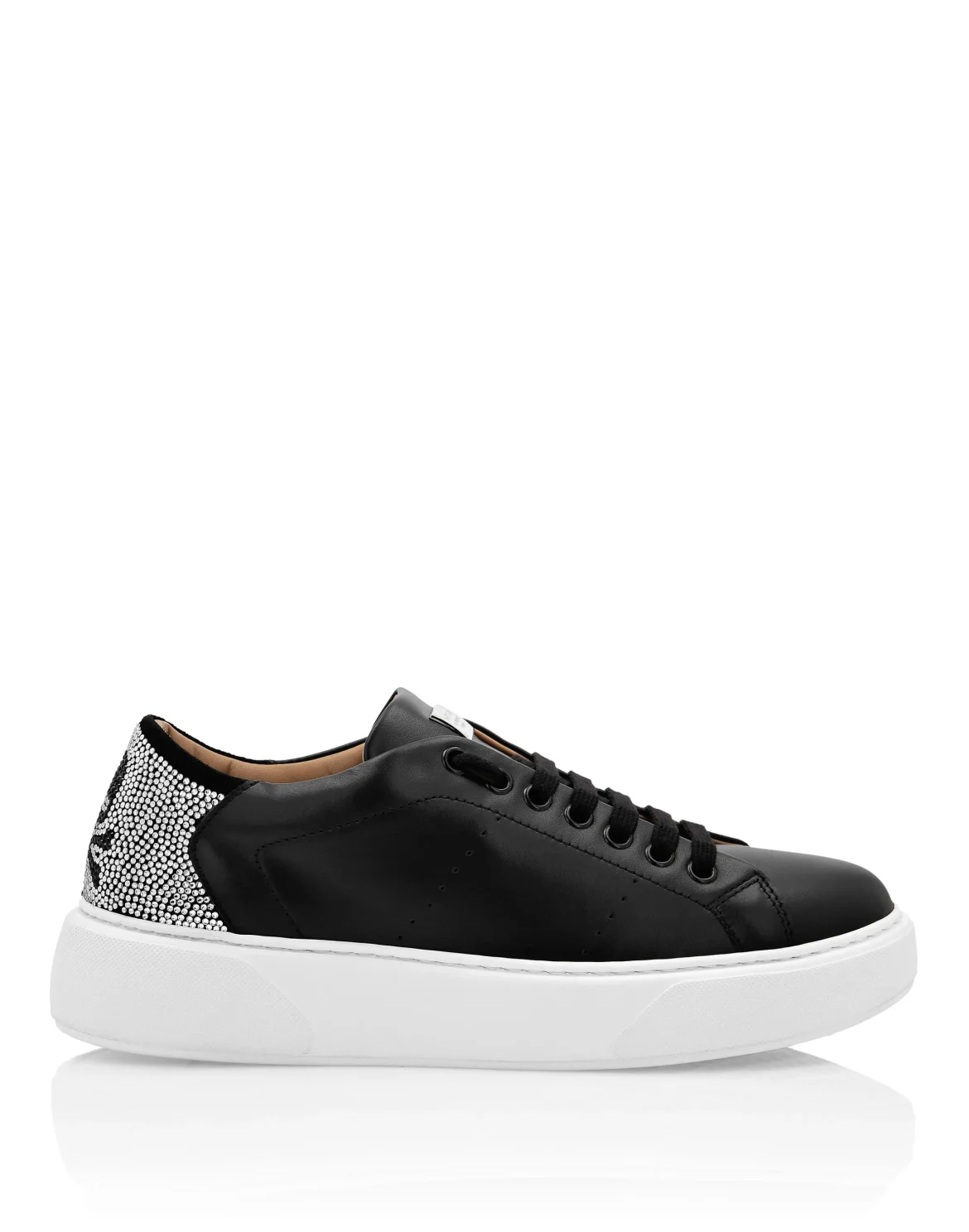 Leather Lo-Top Sneakers Skull, цвет: Черный