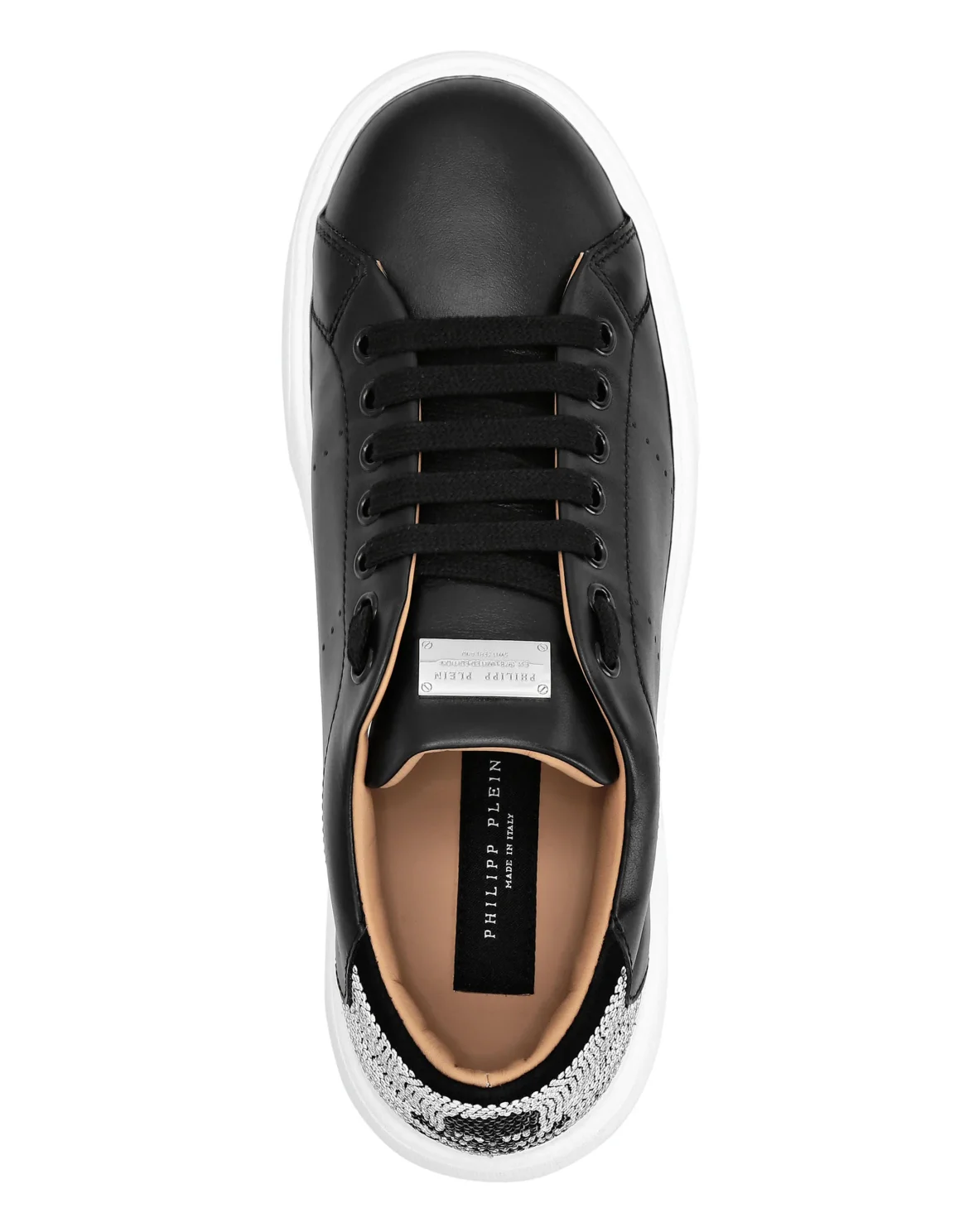 Leather Lo-Top Sneakers Skull, цвет: Черный