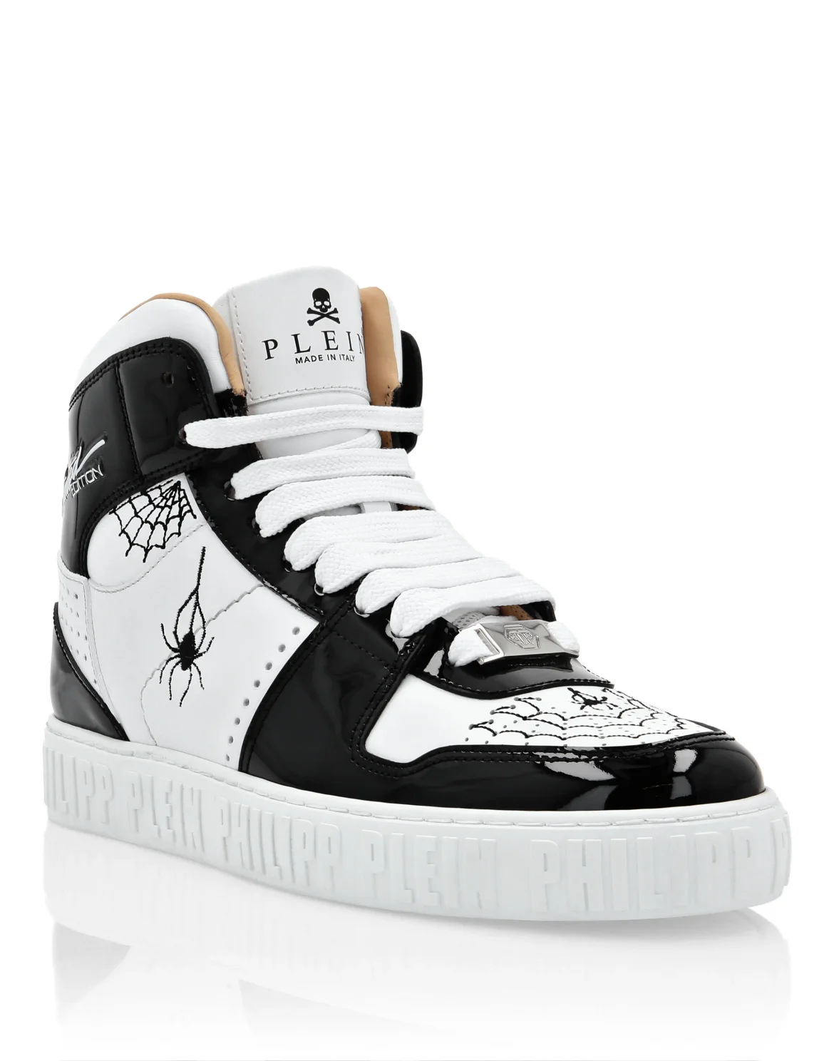 Leather Hi-Top Sneakers, цвет: Белый