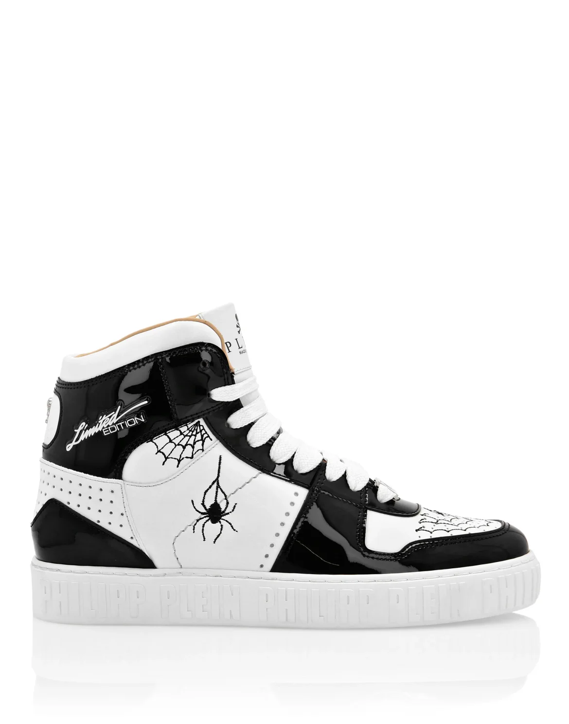 Leather Hi-Top Sneakers, цвет: Белый