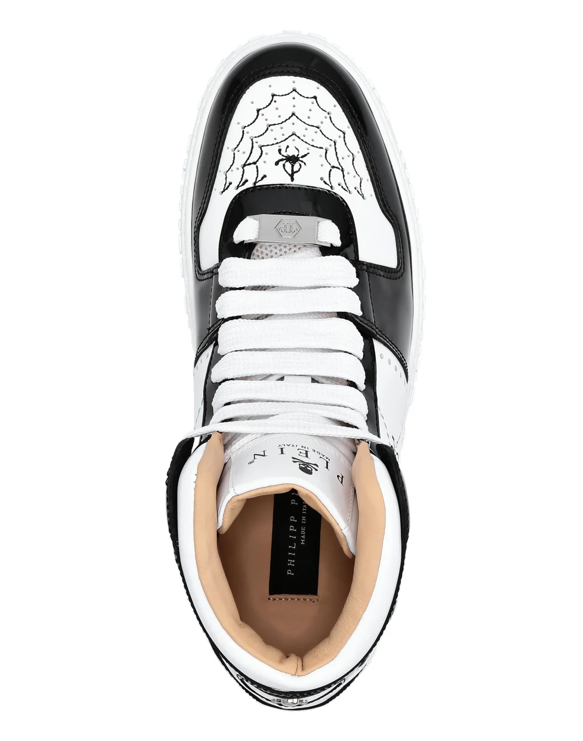Leather Hi-Top Sneakers, цвет: Белый