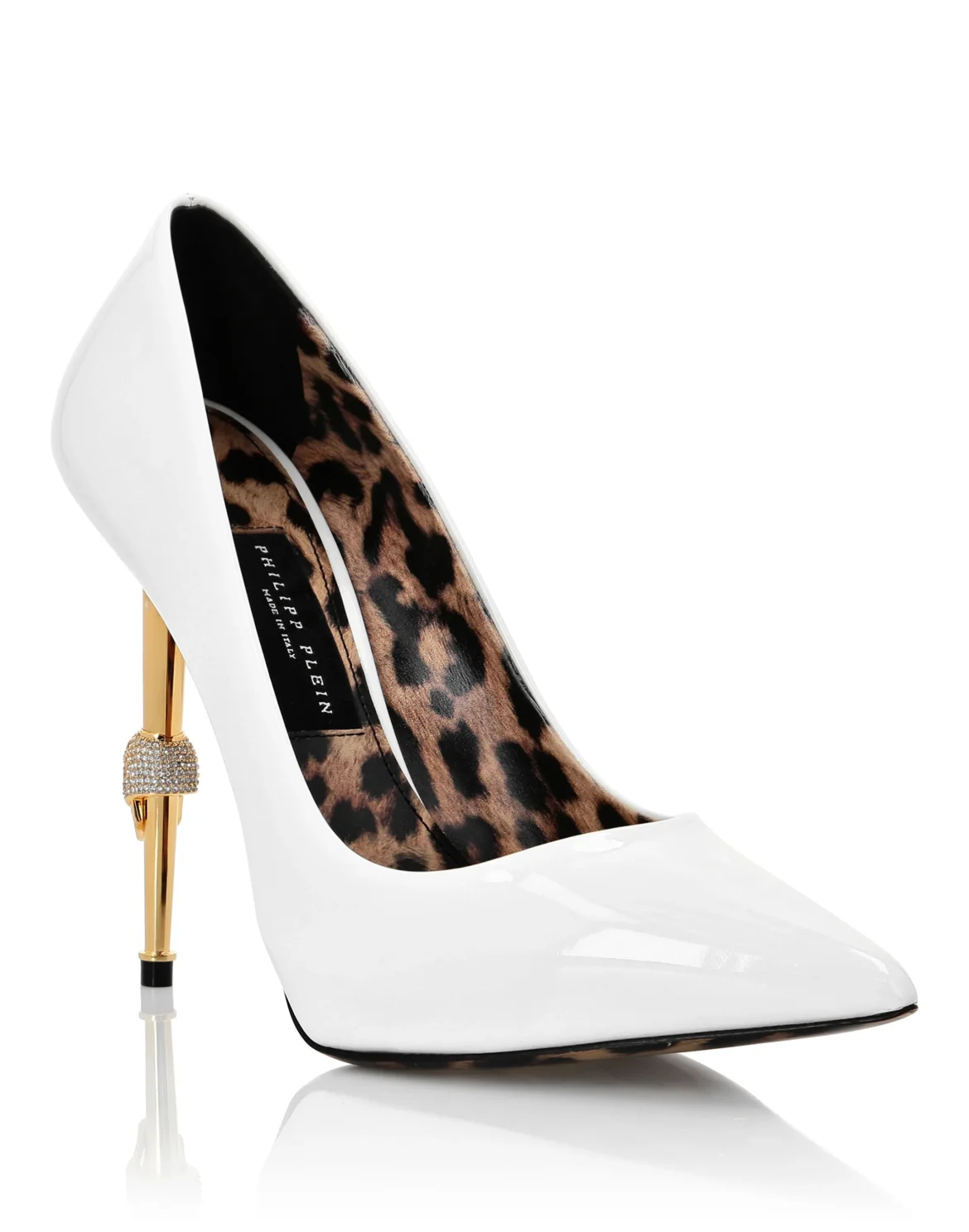 Skull Heel Patent Leather Pumps, цвет: Белый