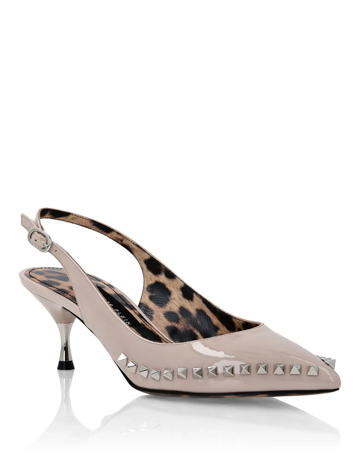 Patent Leather Decollete Mid Heels Studs, цвет: Розовый
