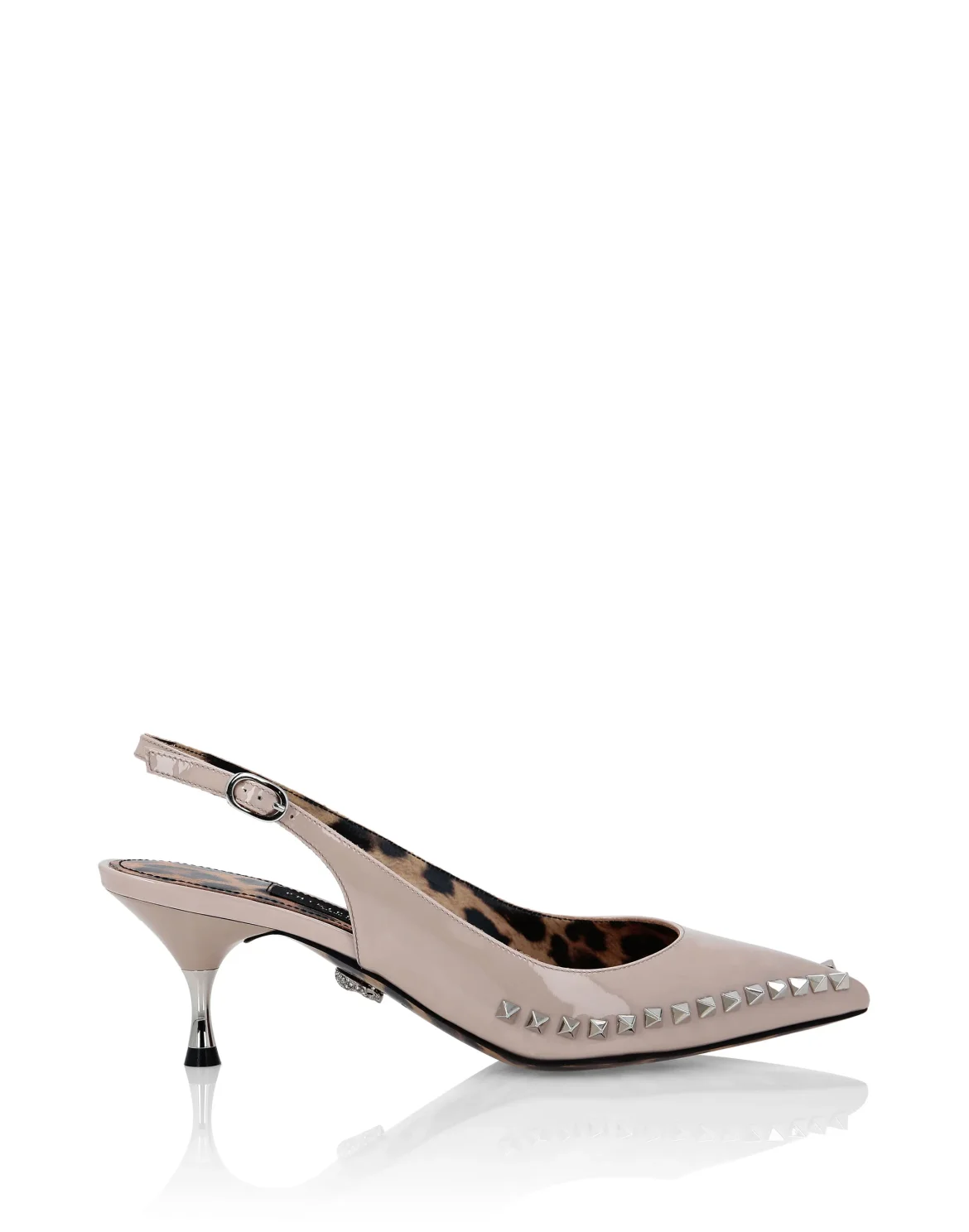Patent Leather Decollete Mid Heels Studs, цвет: Розовый