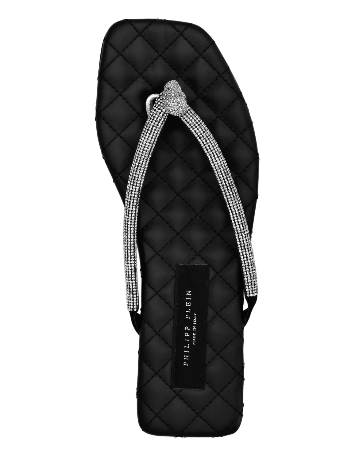 Leather Flip Flop Crystal Skull, цвет: Черный