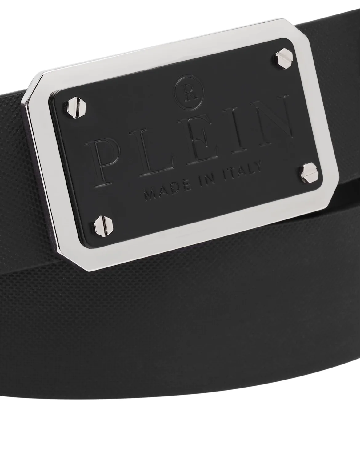 Leather Belt Iconic Plein, цвет: Черный