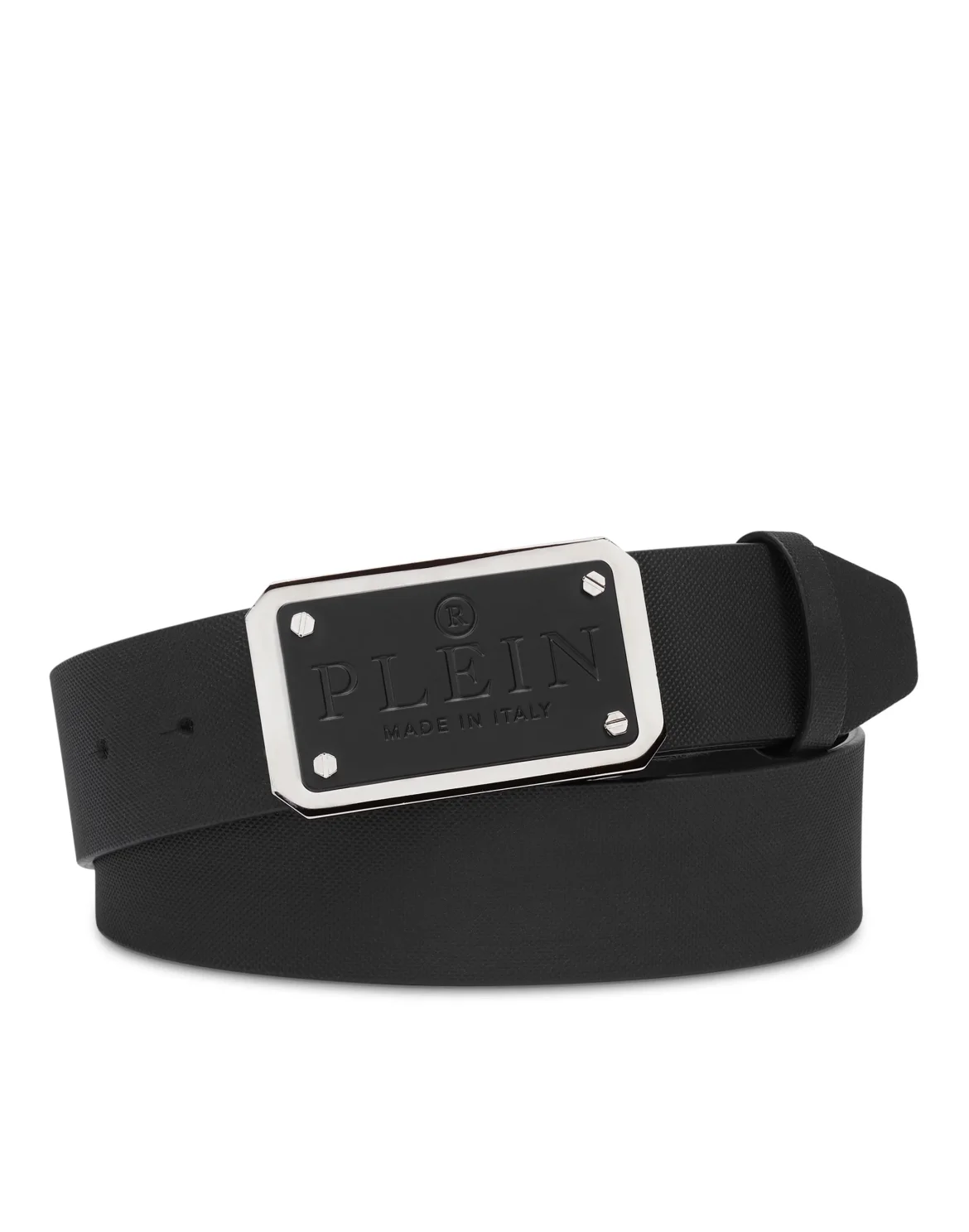 Leather Belt Iconic Plein, цвет: Черный