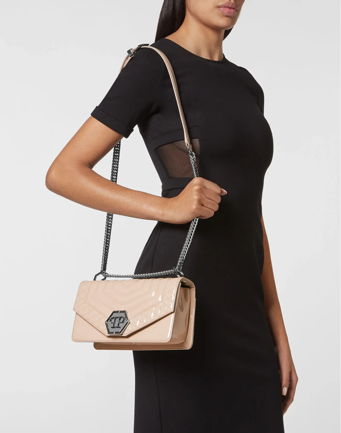 Medium Shoulder Bag Hexagon, цвет: Бежевый