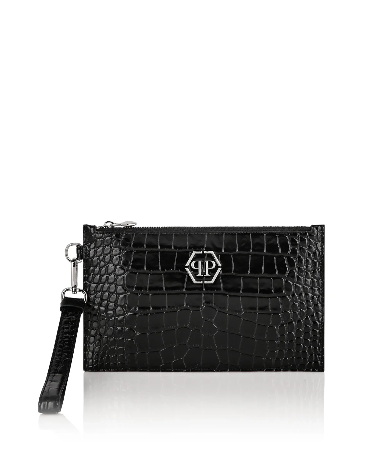 Croco Embossed  Minaudiere, цвет: Черный