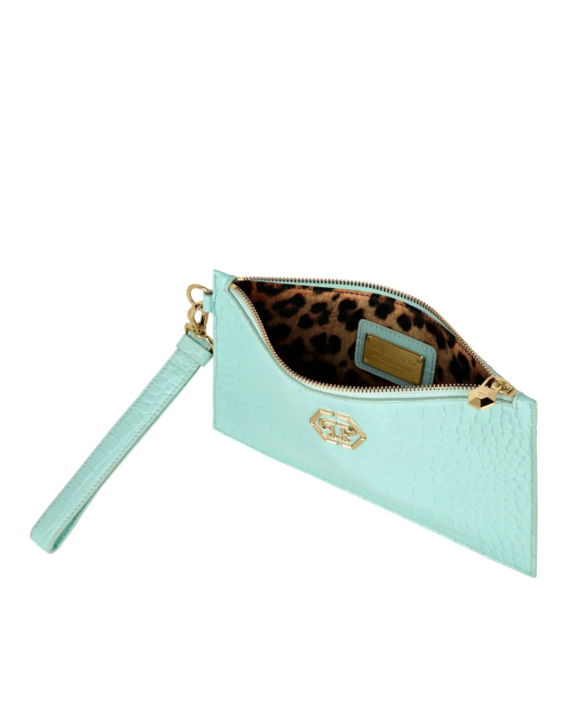 Croco Embossed  Minaudiere, цвет: Бирюзовый