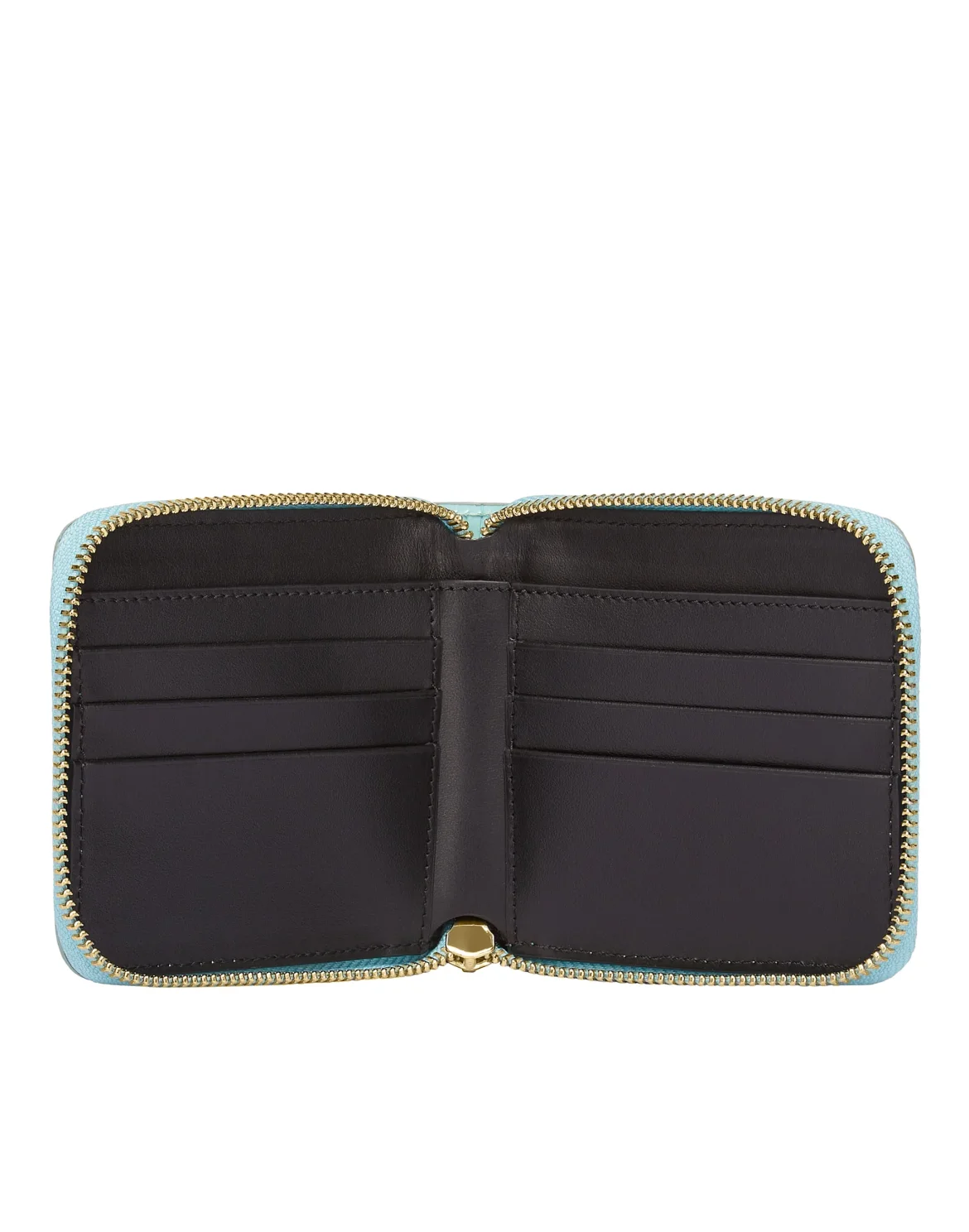 Croco Embossed Mini Round Zip Wallet, цвет: Бирюзовый