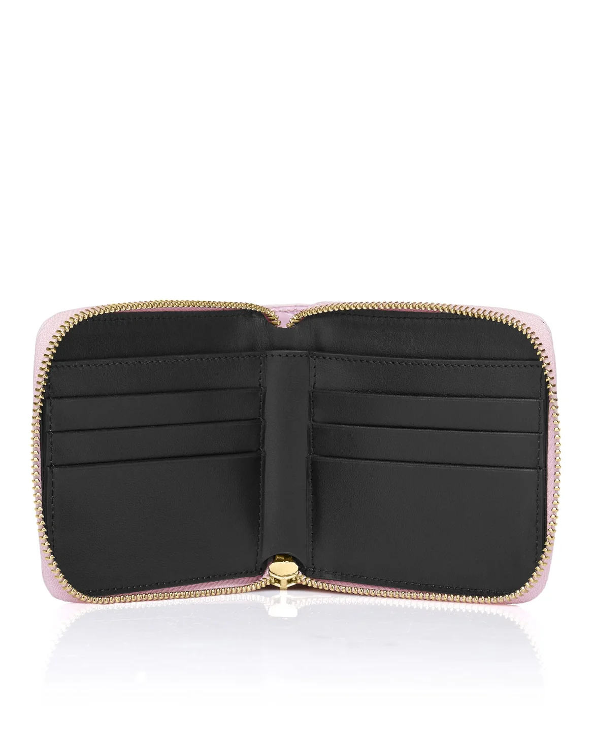 Croco Embossed Mini Round Zip Wallet, цвет: Розовый