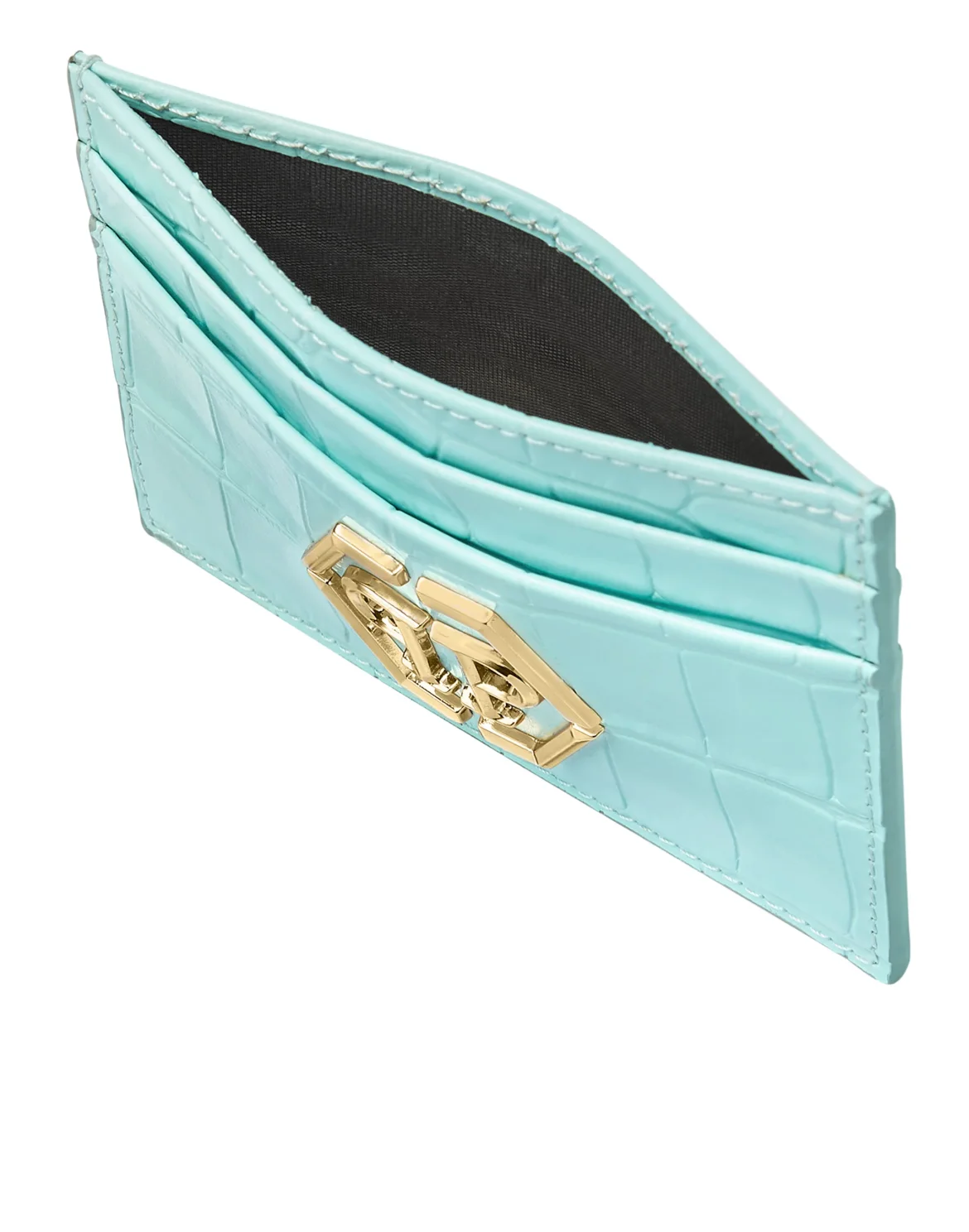 Croco Embossed Credit Cards Holder, цвет: Бирюзовый
