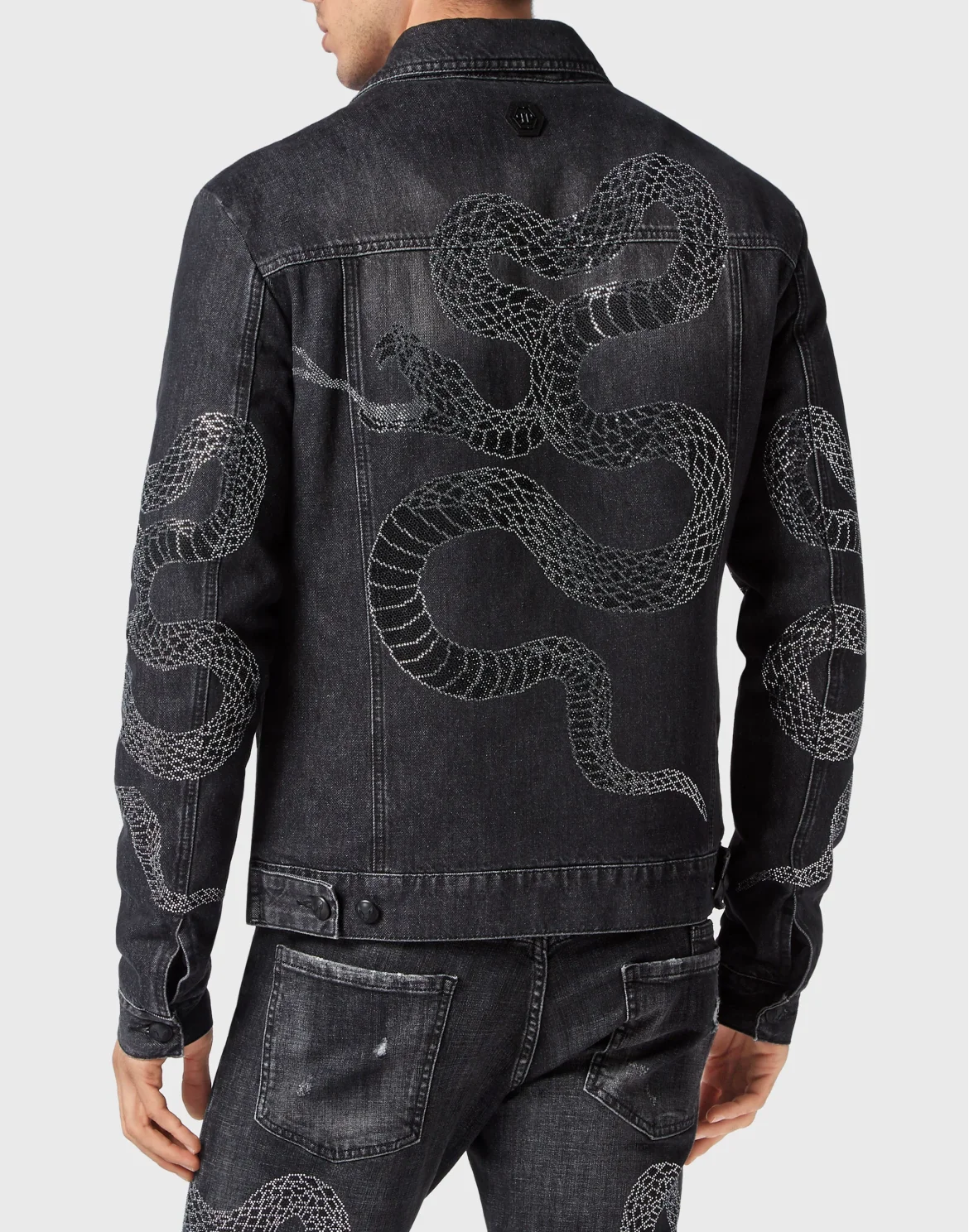 Denim Zip Jacket Snake, цвет: Черный