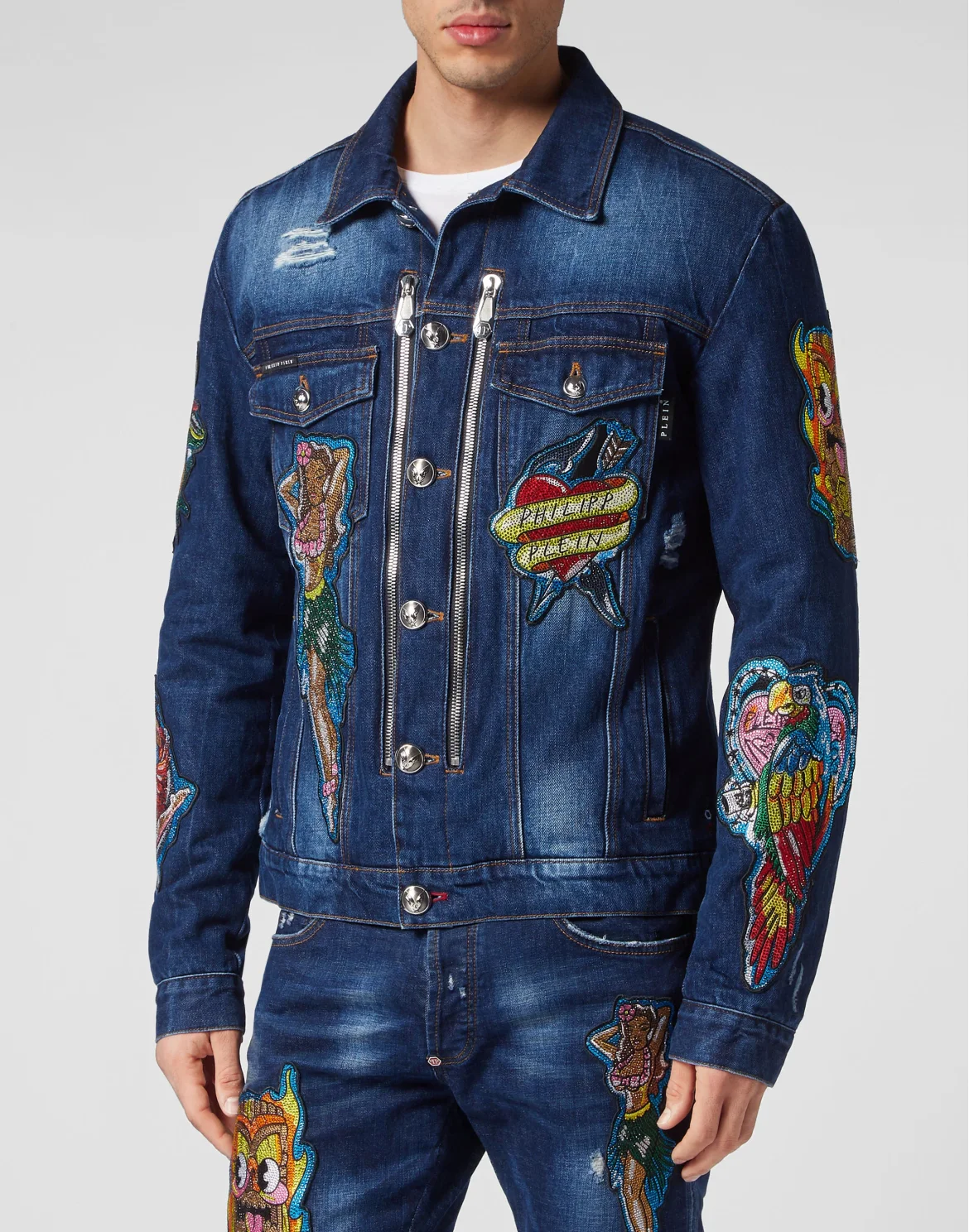 Denim Zip Jacket Hawaii, цвет: Синий