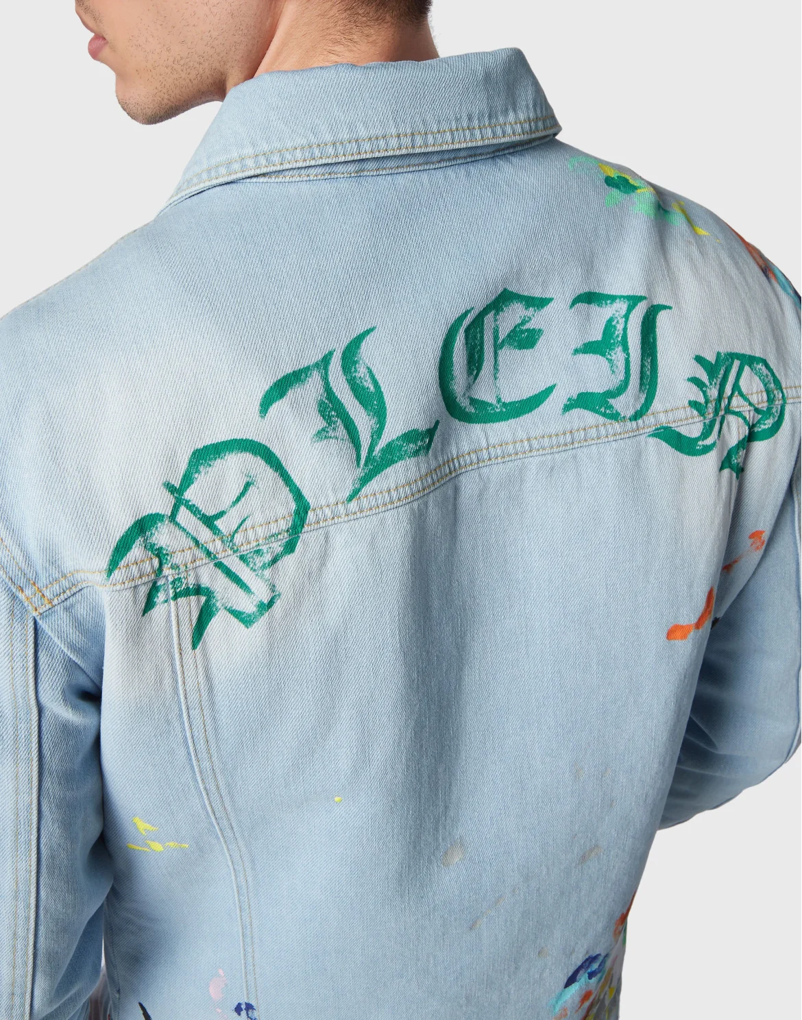 Denim Zip Jacket Dripping, цвет: Голубой